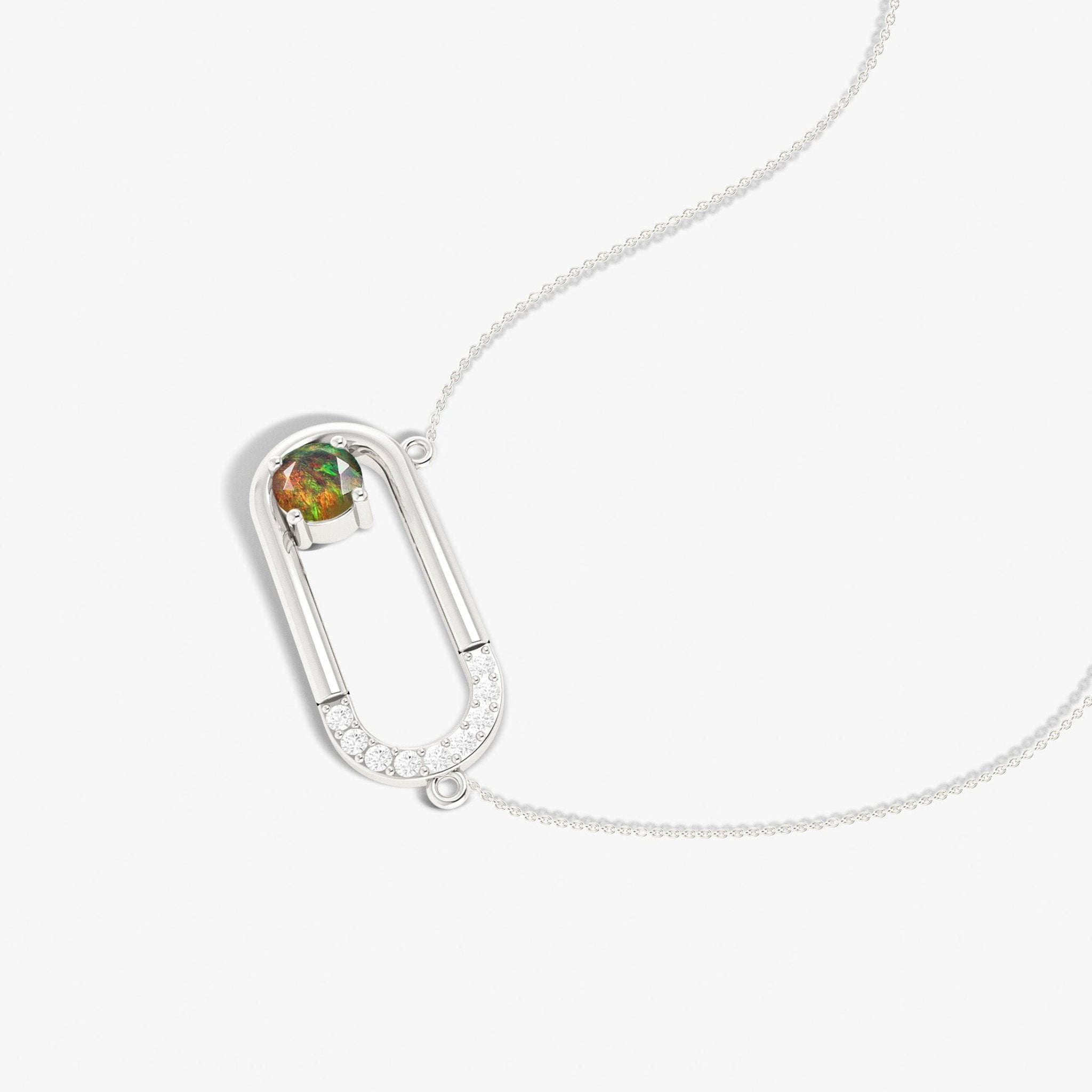 Natural Black Opal Rectangle Style Chain Pendant Necklace - Goodstone Jewels