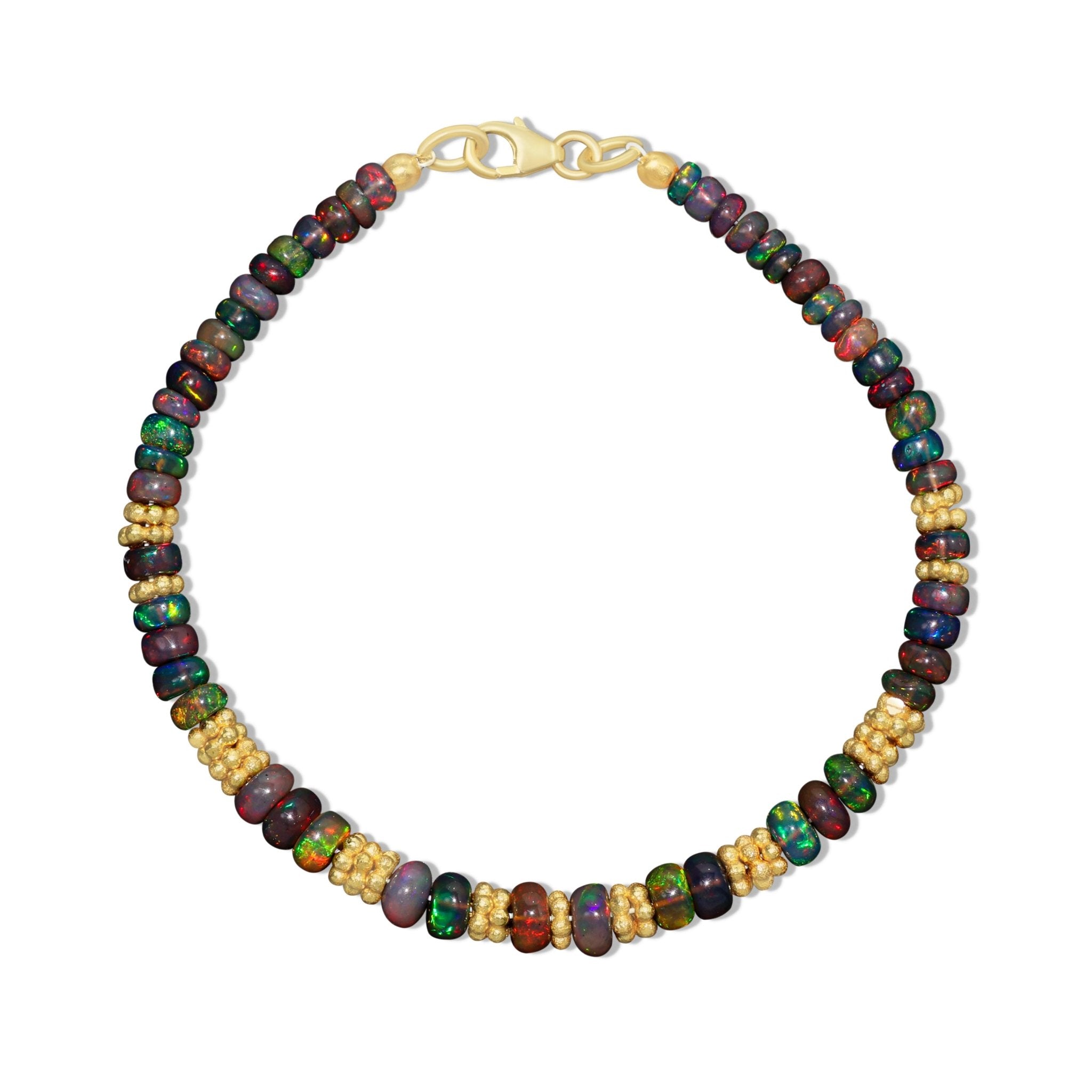 Natural Black Opal Separator Beaded Bracelet - Goodstone Jewels