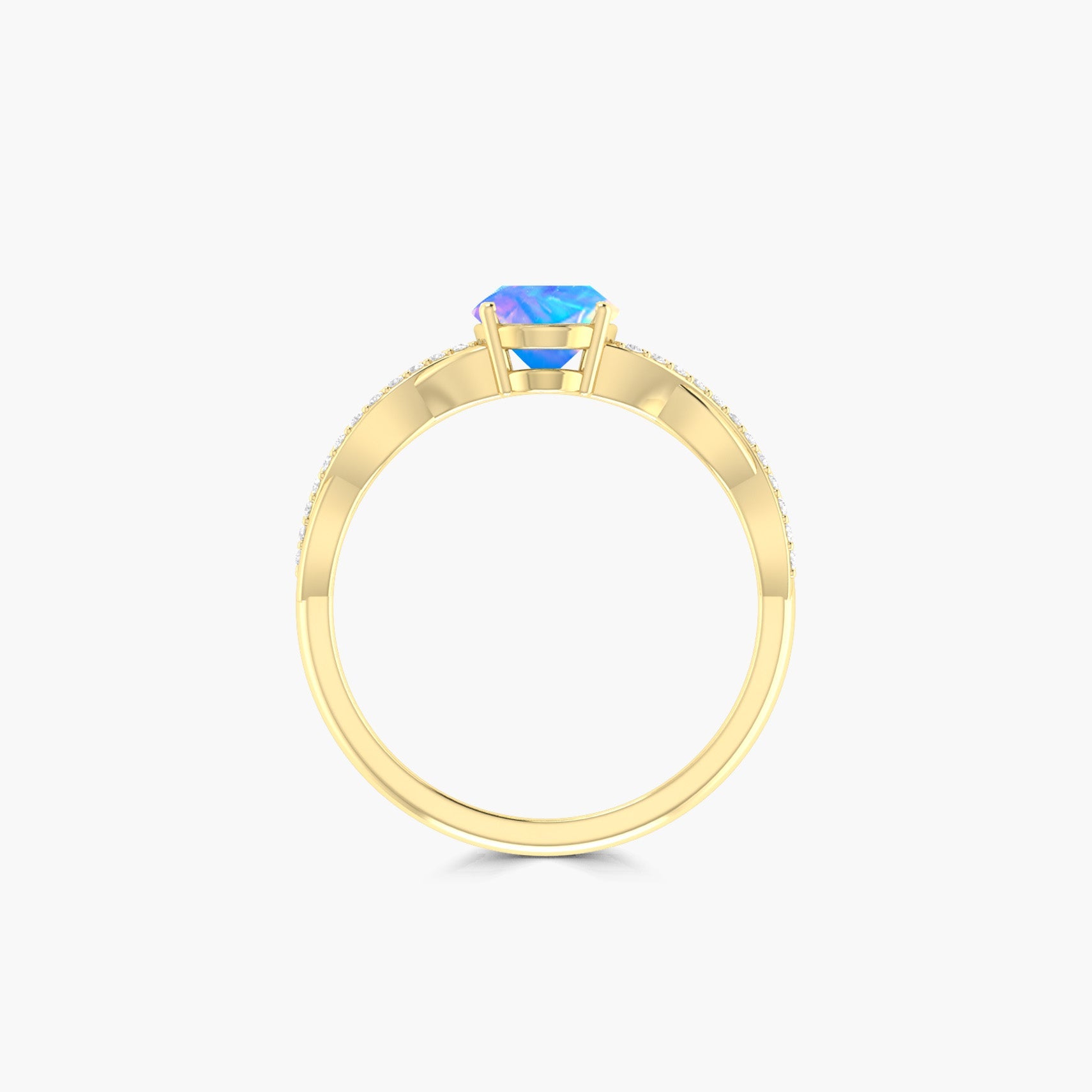 Natural Blue fire dainty oval Ethiopian opal Handcrafted ring - Goodstone Jewels