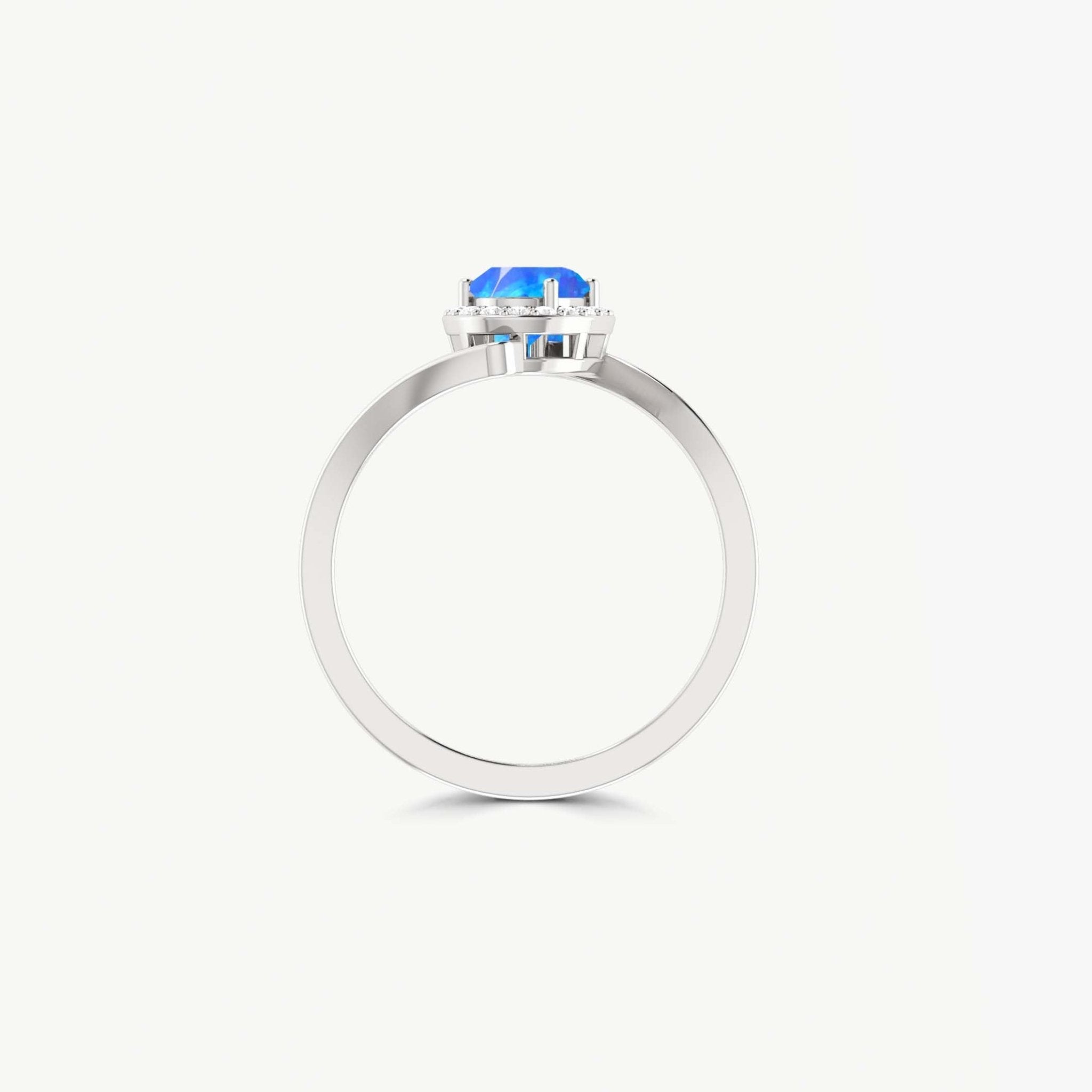 Natural Blue fire Ethiopian opal wedding ring - Goodstone Jewels