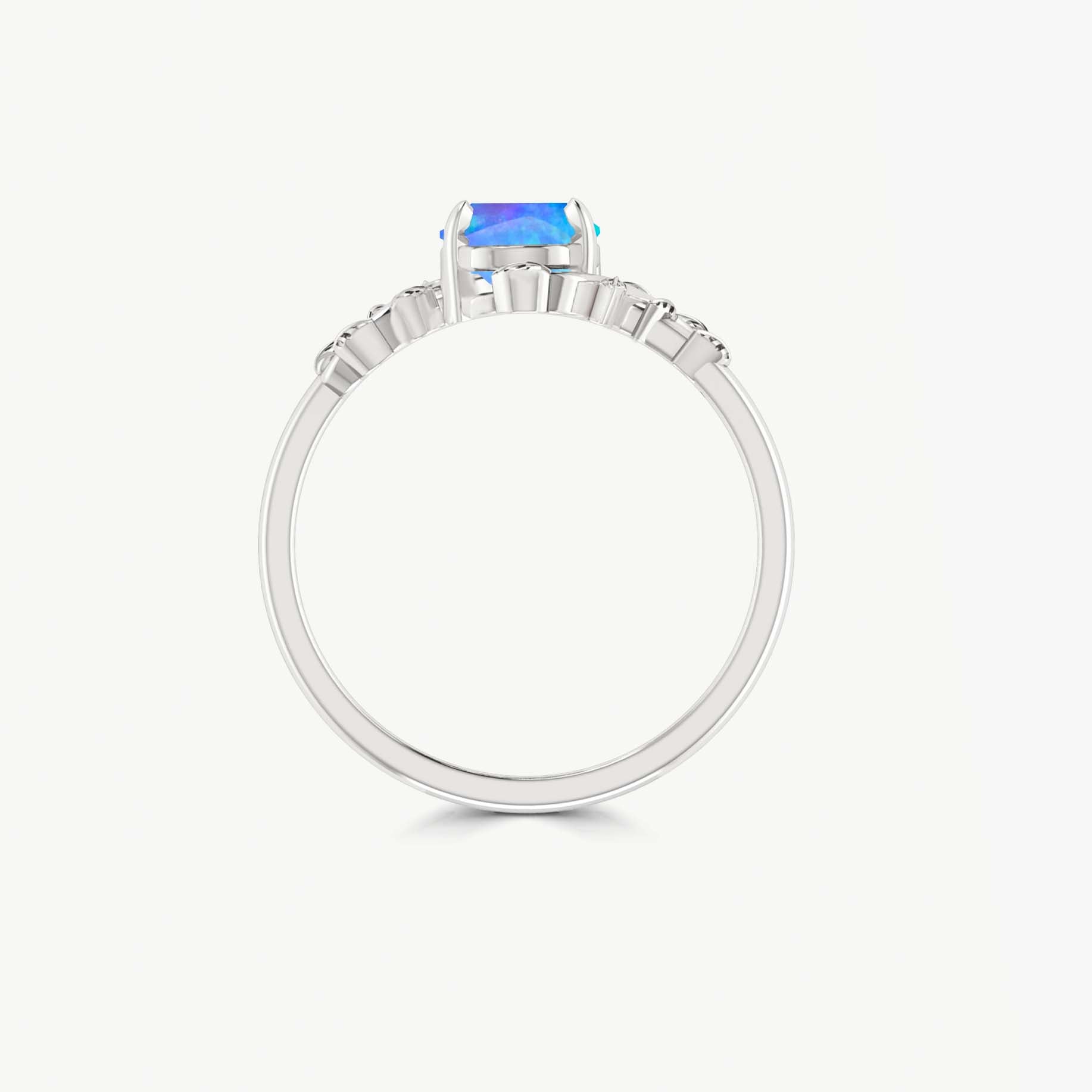 Natural Blue Opal Bypass Leaf Style Ring - Goodstone Jewels