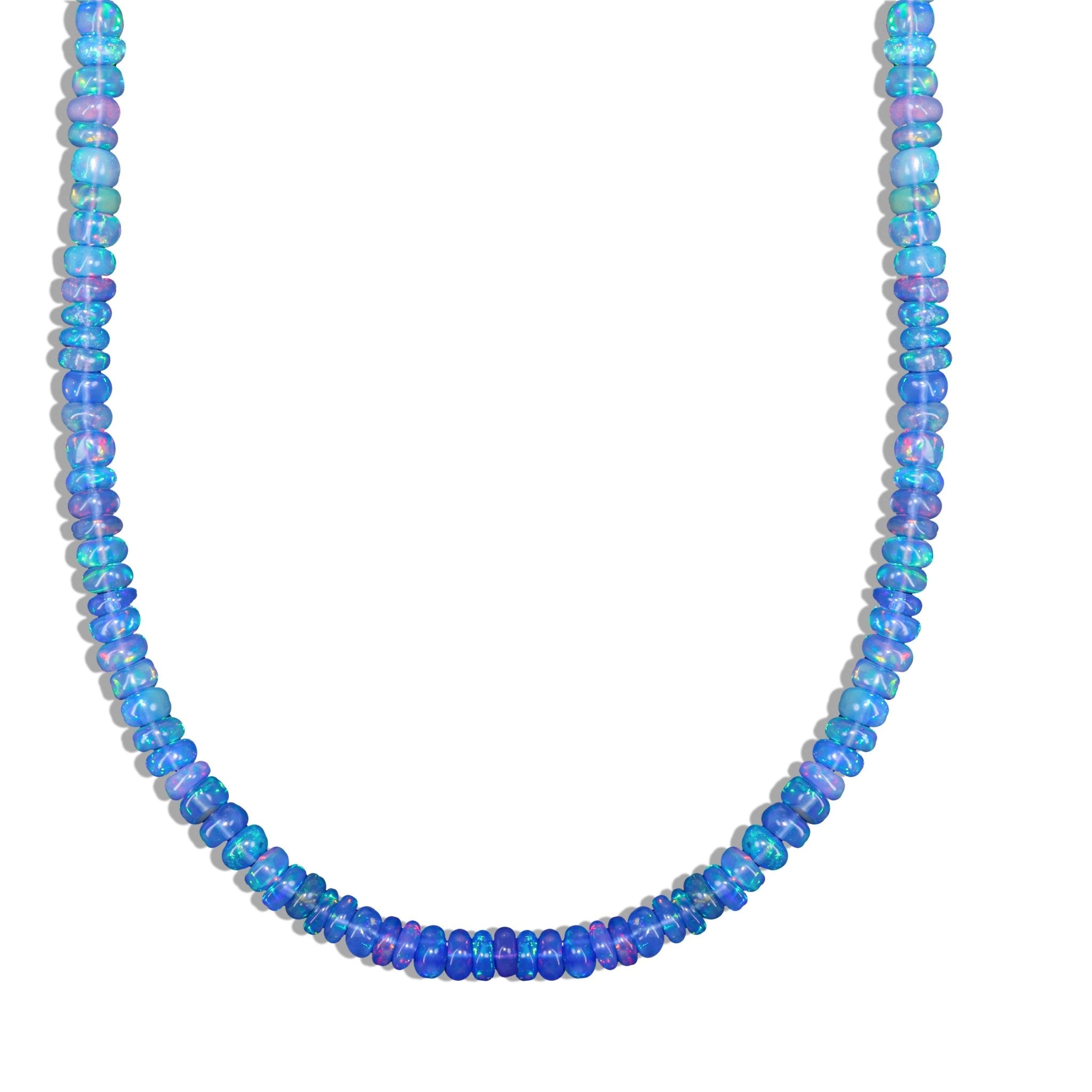 Natural Blue Opal Shades Beaded Necklace for Women - Goodstone Jewels