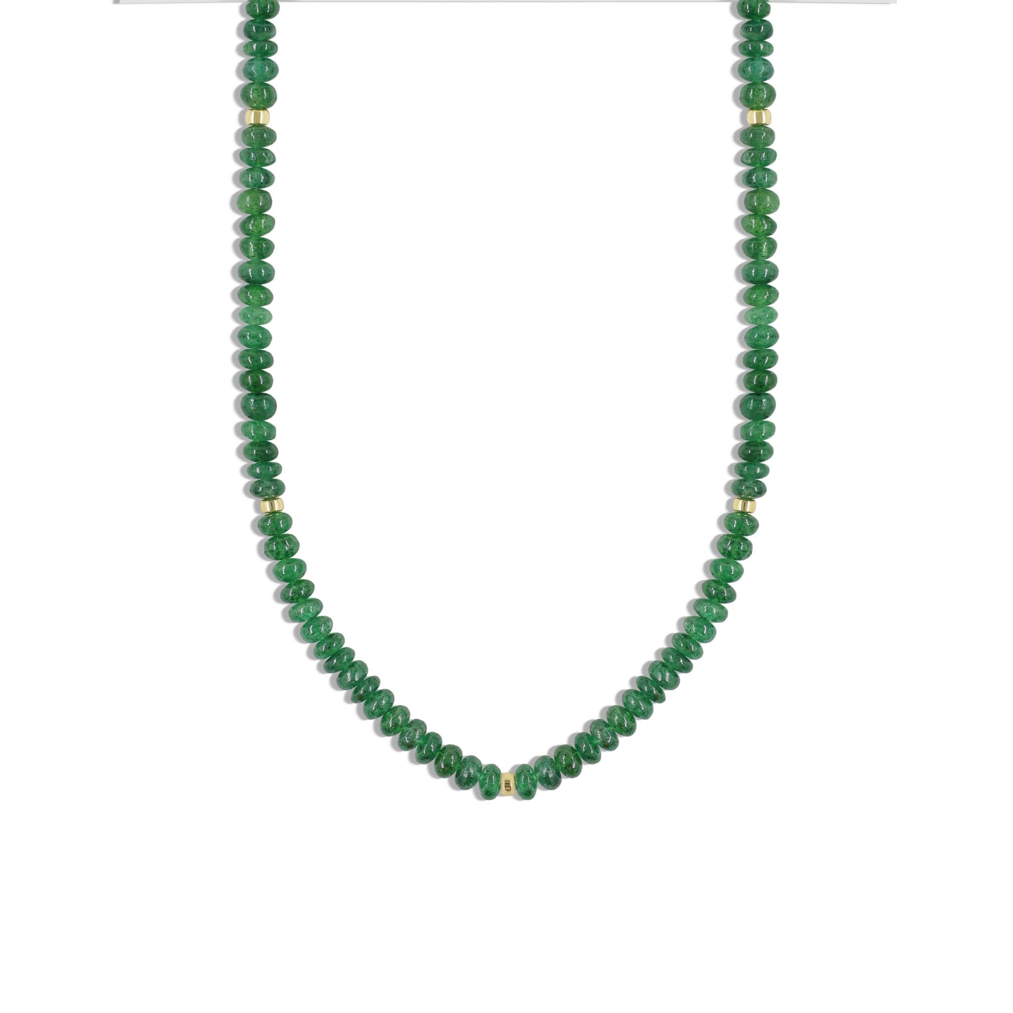 Natural Emerald Smooth Beaded Handmade Necklace for Women - Goodstone Jewels