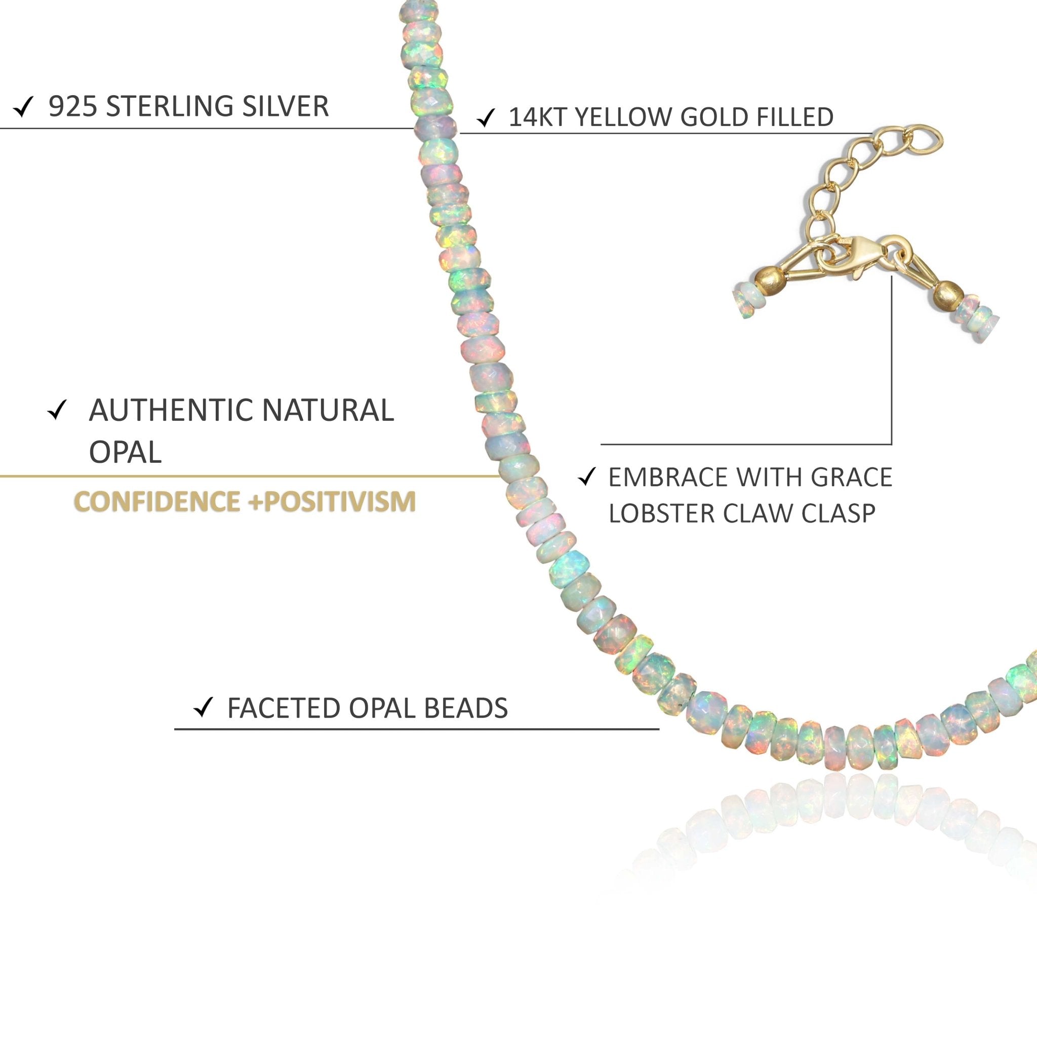 Natural Ethiopian Faceted White Opal Beaded Necklace for Wedding Gift - Goodstone Jewels