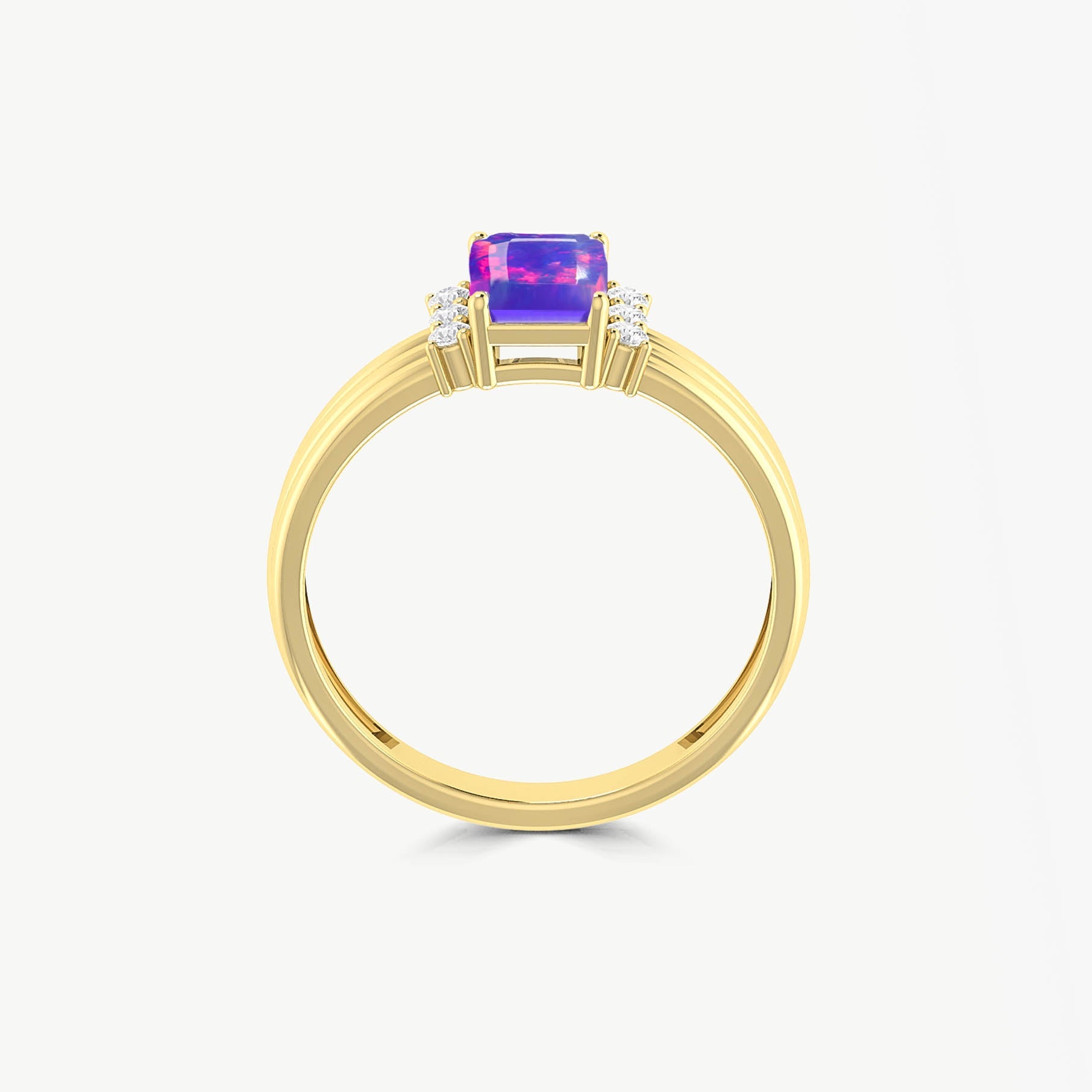 Natural Ethiopian Fire Lavender Opal Ring for Her - Goodstone Jewels