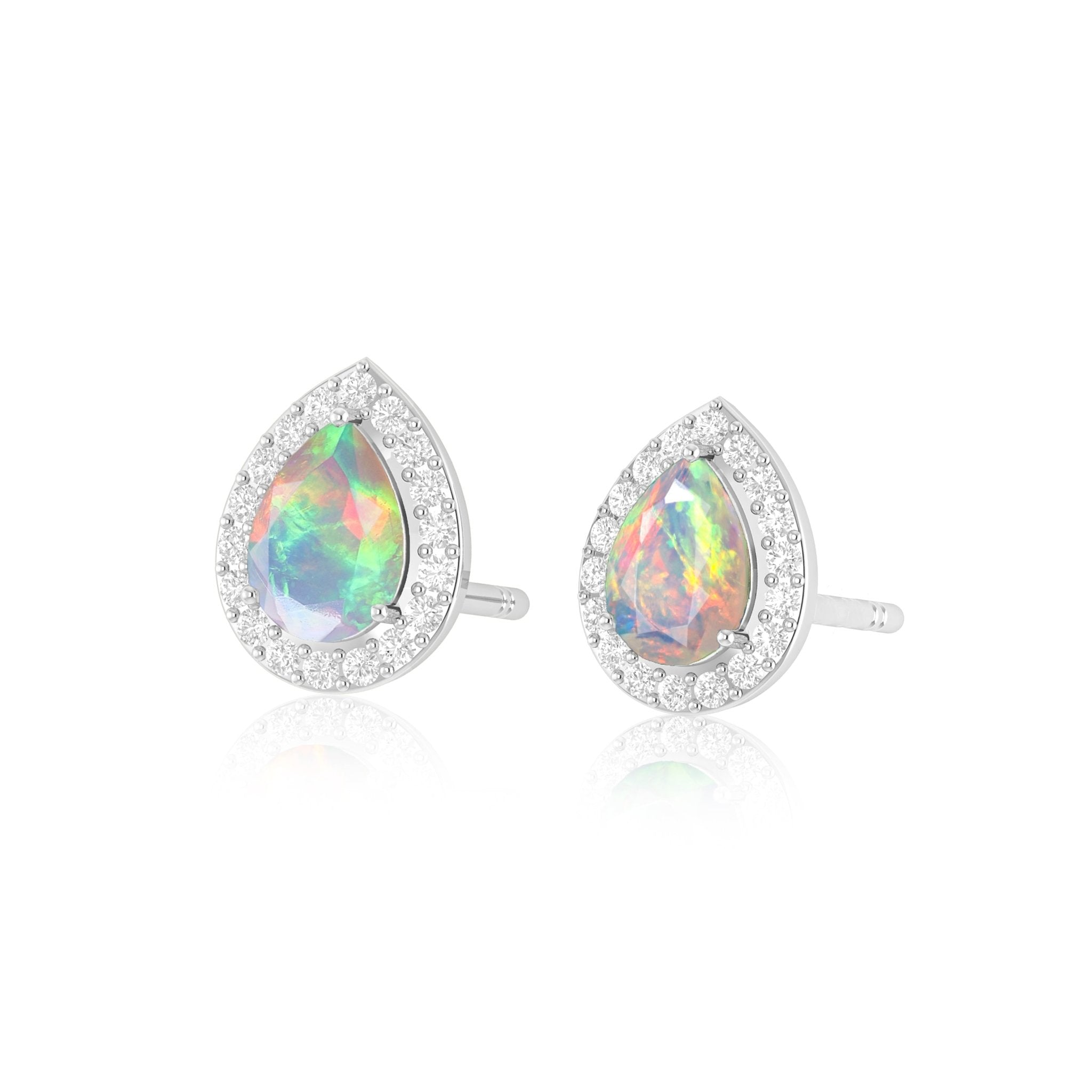 Natural Fire Pear Opal Stud Earring - Goodstone Jewels