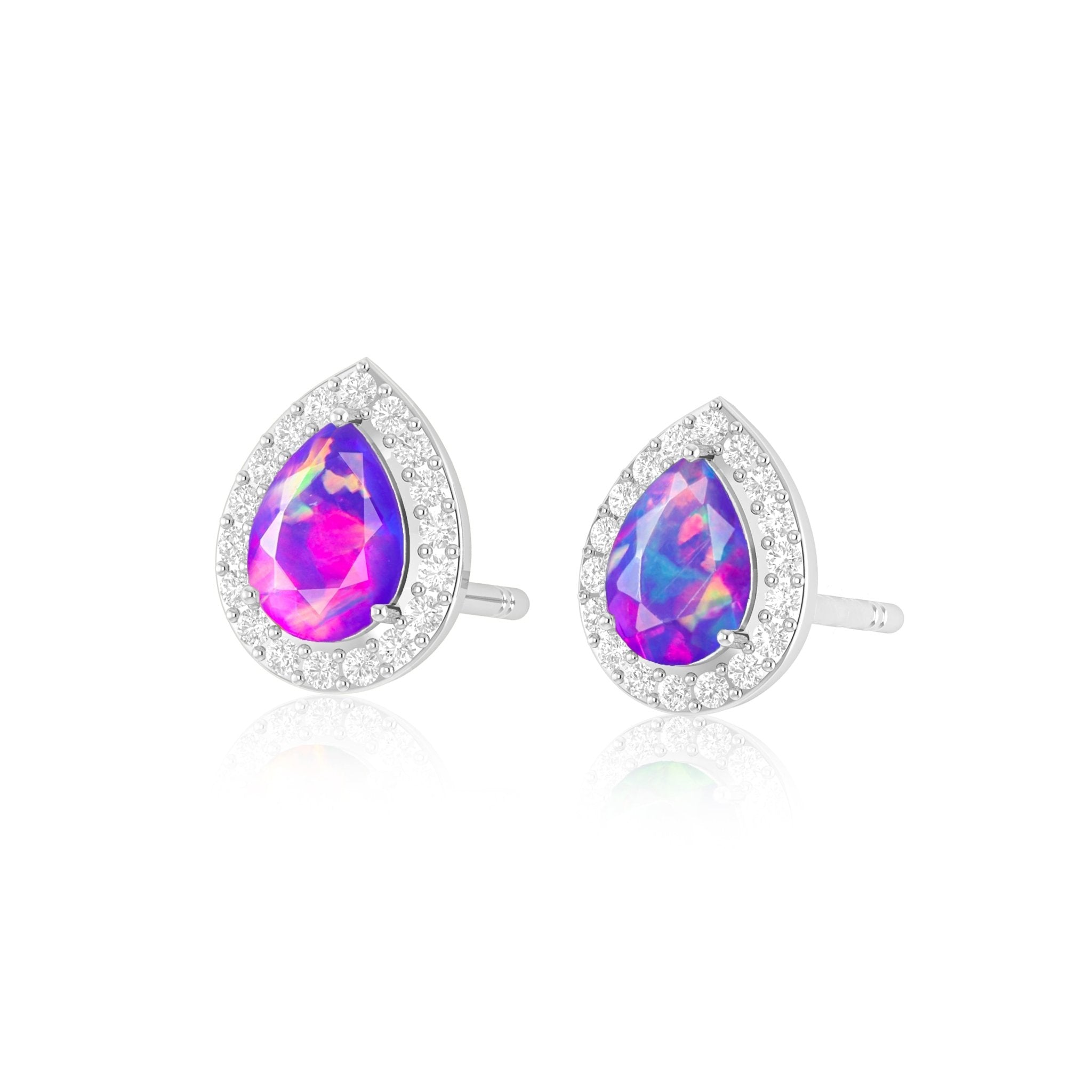 Natural Fire Pear Opal Stud Earring - Goodstone Jewels