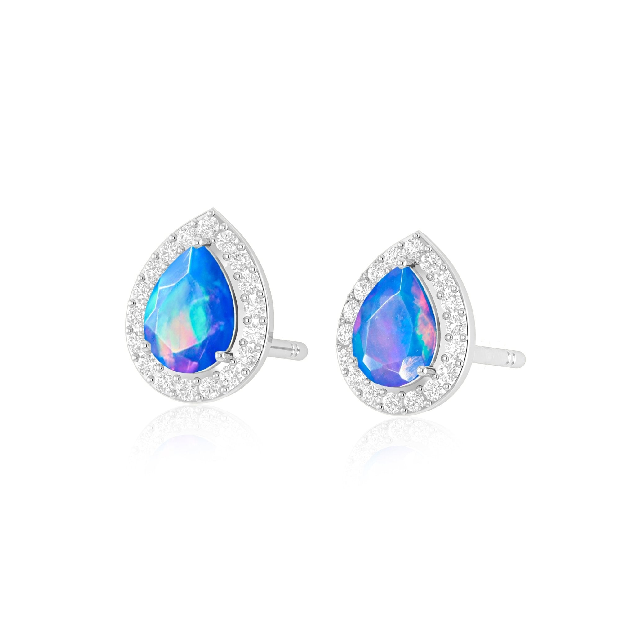 Natural Fire Pear Opal Stud Earring - Goodstone Jewels