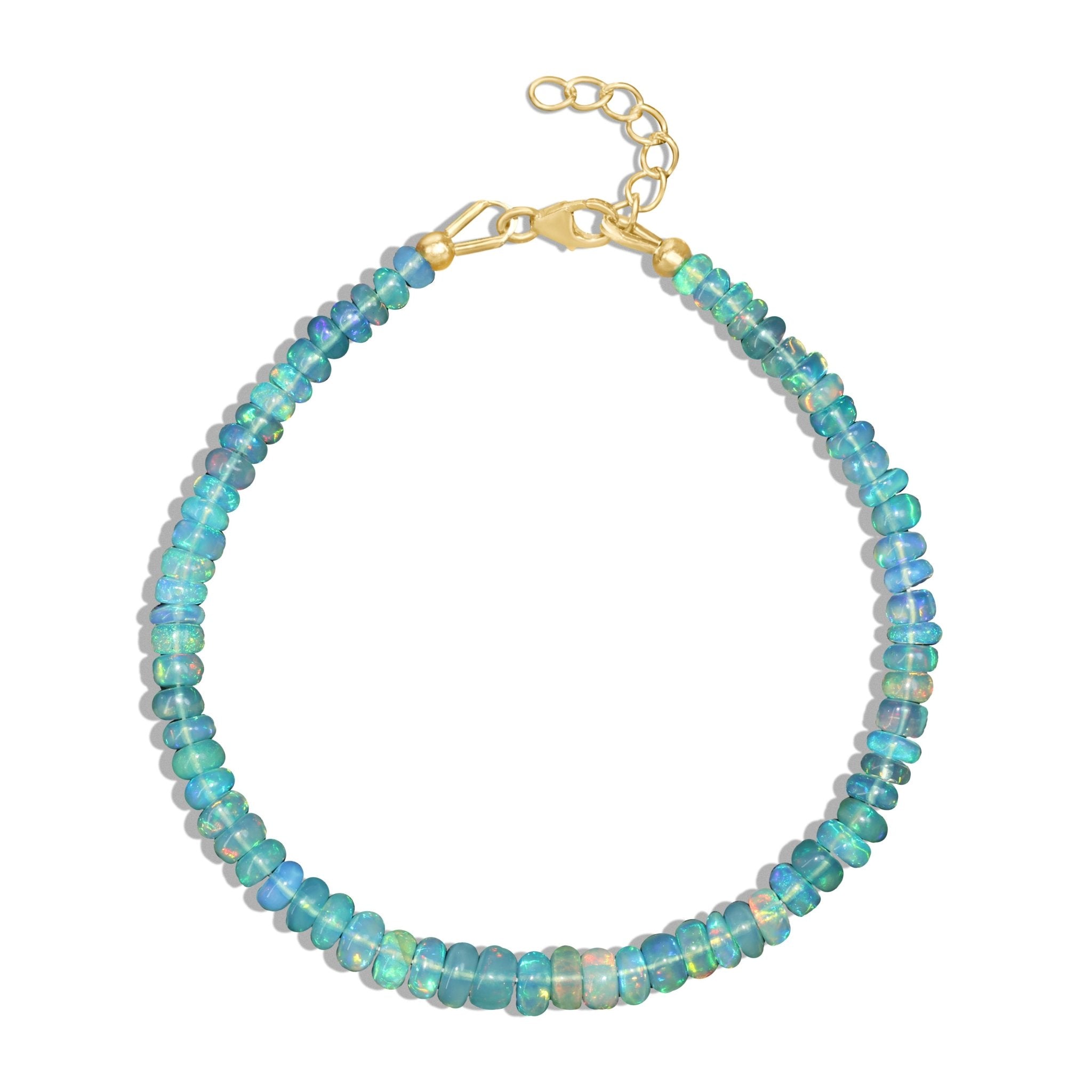 Natural Green Opal 4 - 5MM Plain Beaded Handmade Bracelet - Goodstone Jewels