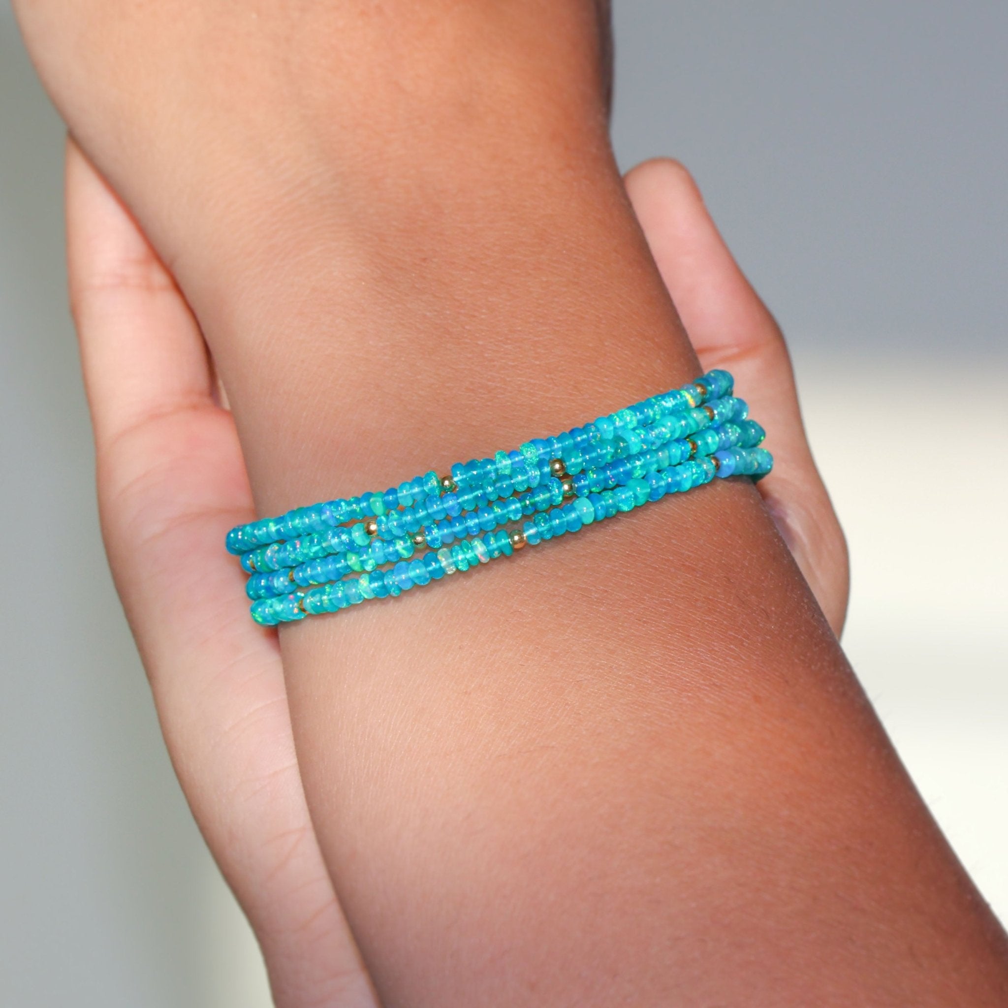 Natural Green Opal Four Strand Beaded Bracelet - Goodstone Jewels