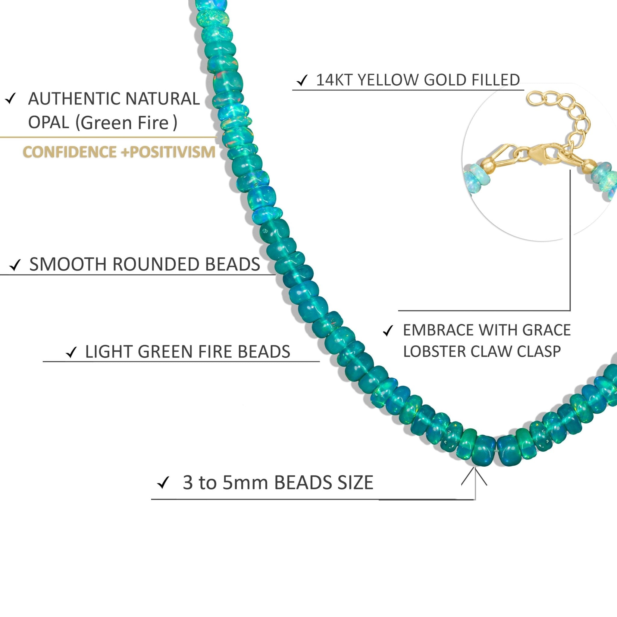 Natural Green Opal Shades Beaded Necklace for Women - Goodstone Jewels