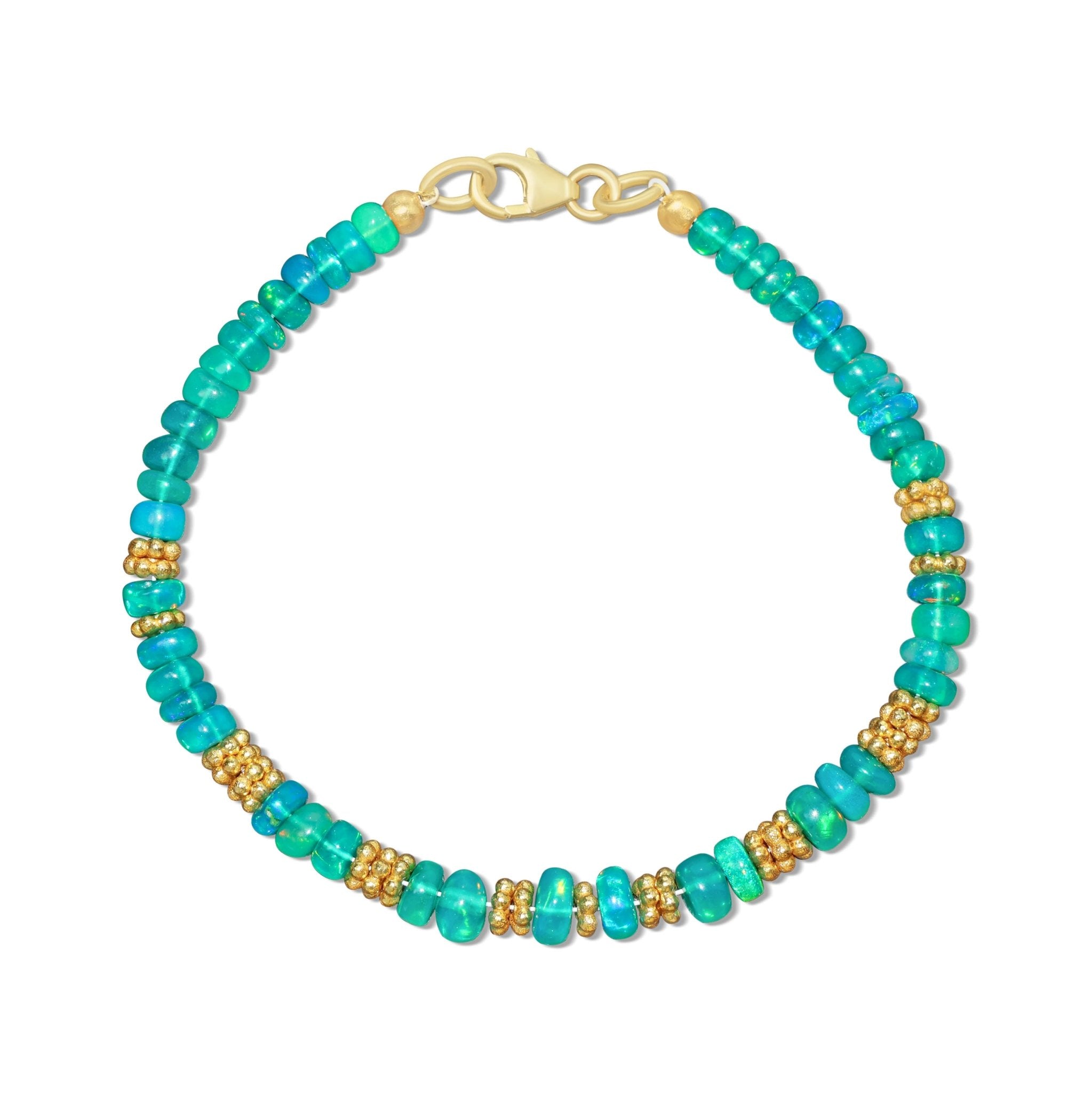 Natural Handmade Green Opal bracelet with Sterling Silver - Goodstone Jewels