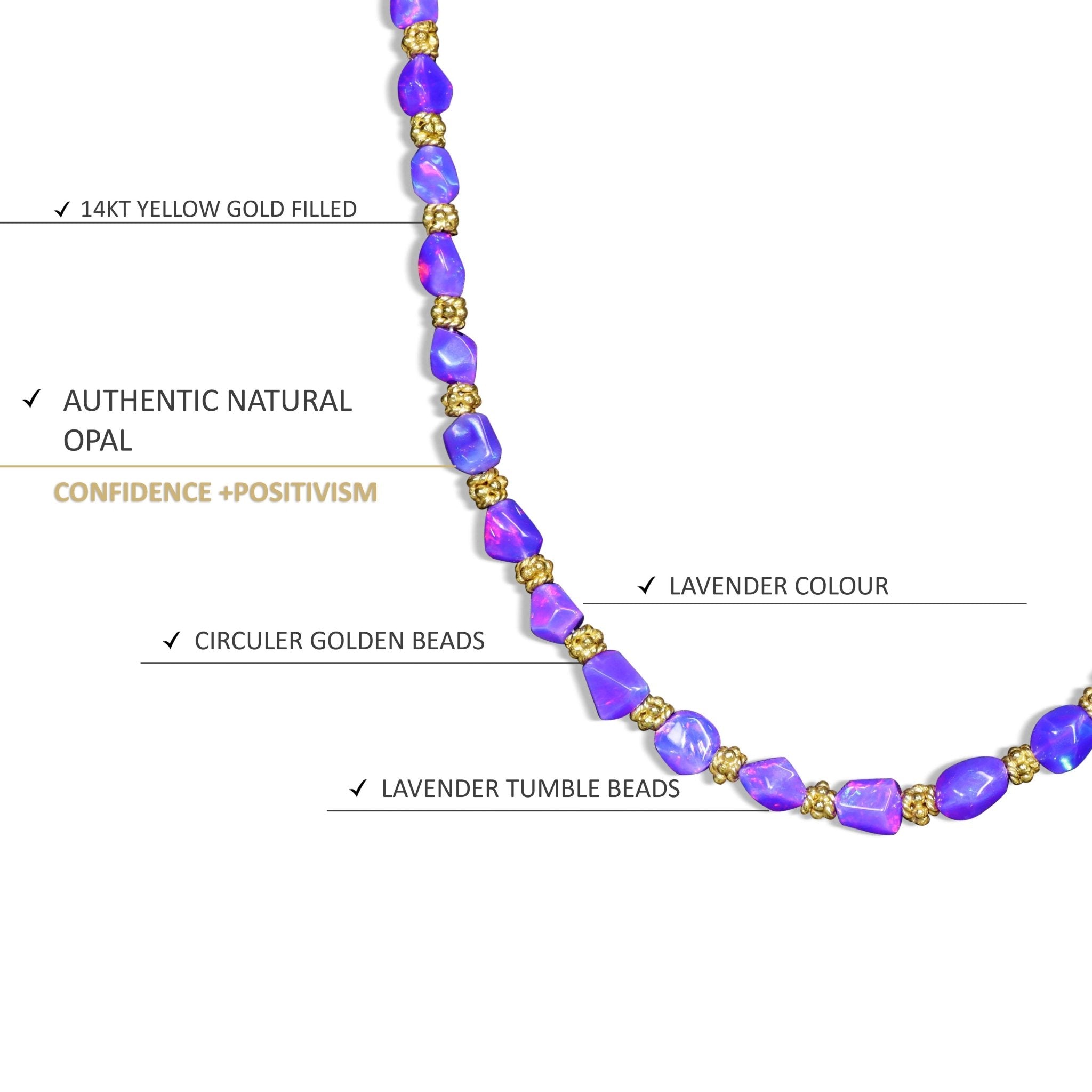 Natural Lavender Ethiopian Opal Tumble Beads Necklace - Goodstone Jewels