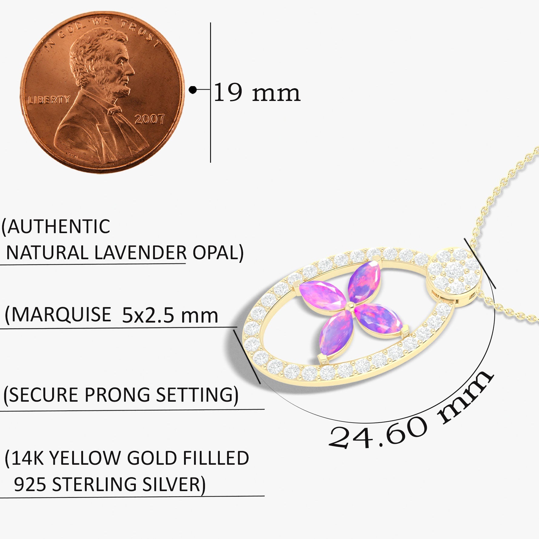 Natural Lavender Opal OX Style Charm Pendant Necklace - Goodstone Jewels