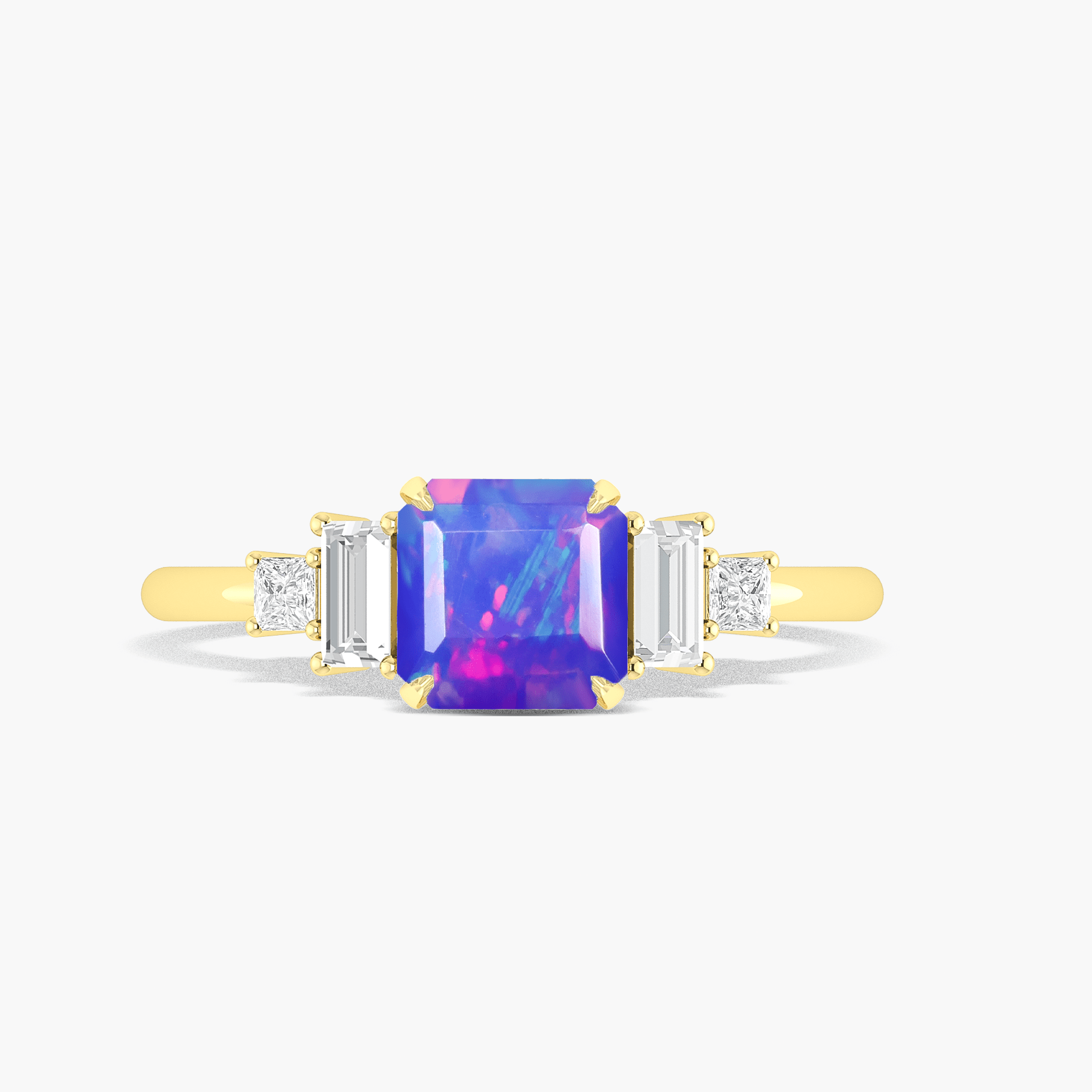 Natural Lavender Opal Statement Ring in Yellow Gold Filled and Sterling Silver - Goodstone Jewels