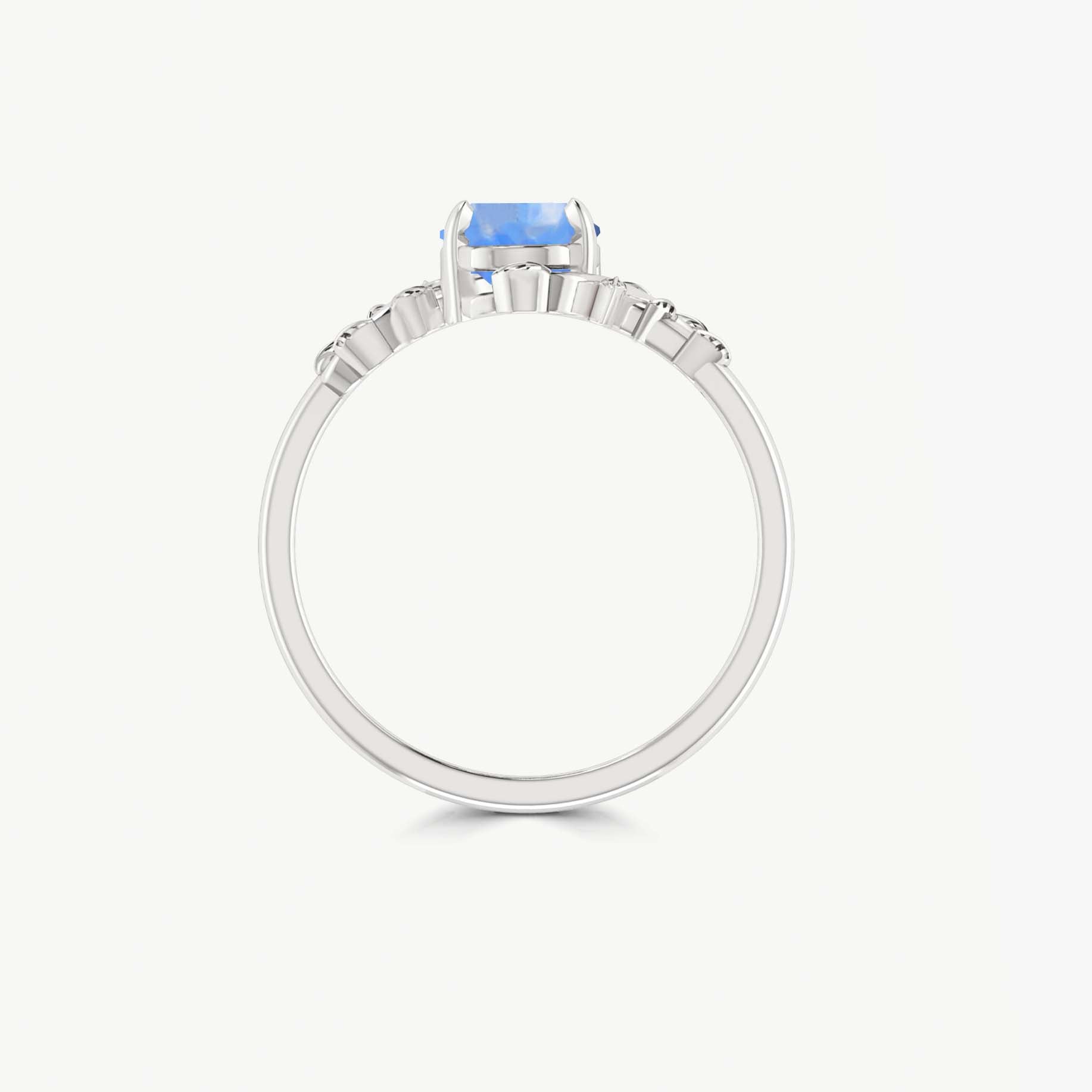 Natural Moonstone Bypass Leaf Style Ring - Goodstone Jewels