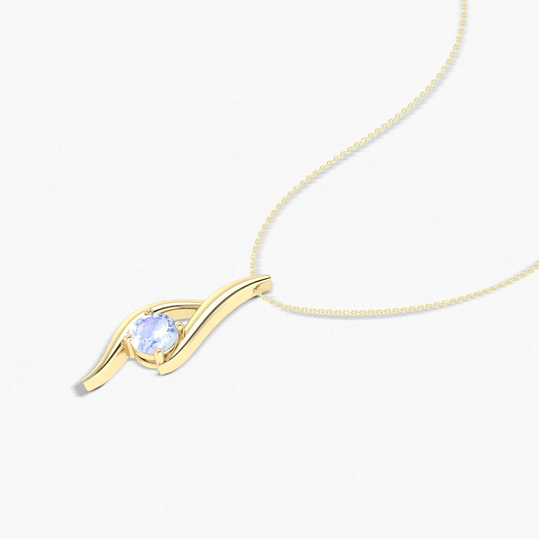 Natural Moonstone Bypass Pendant Chain Necklace - Goodstone Jewels