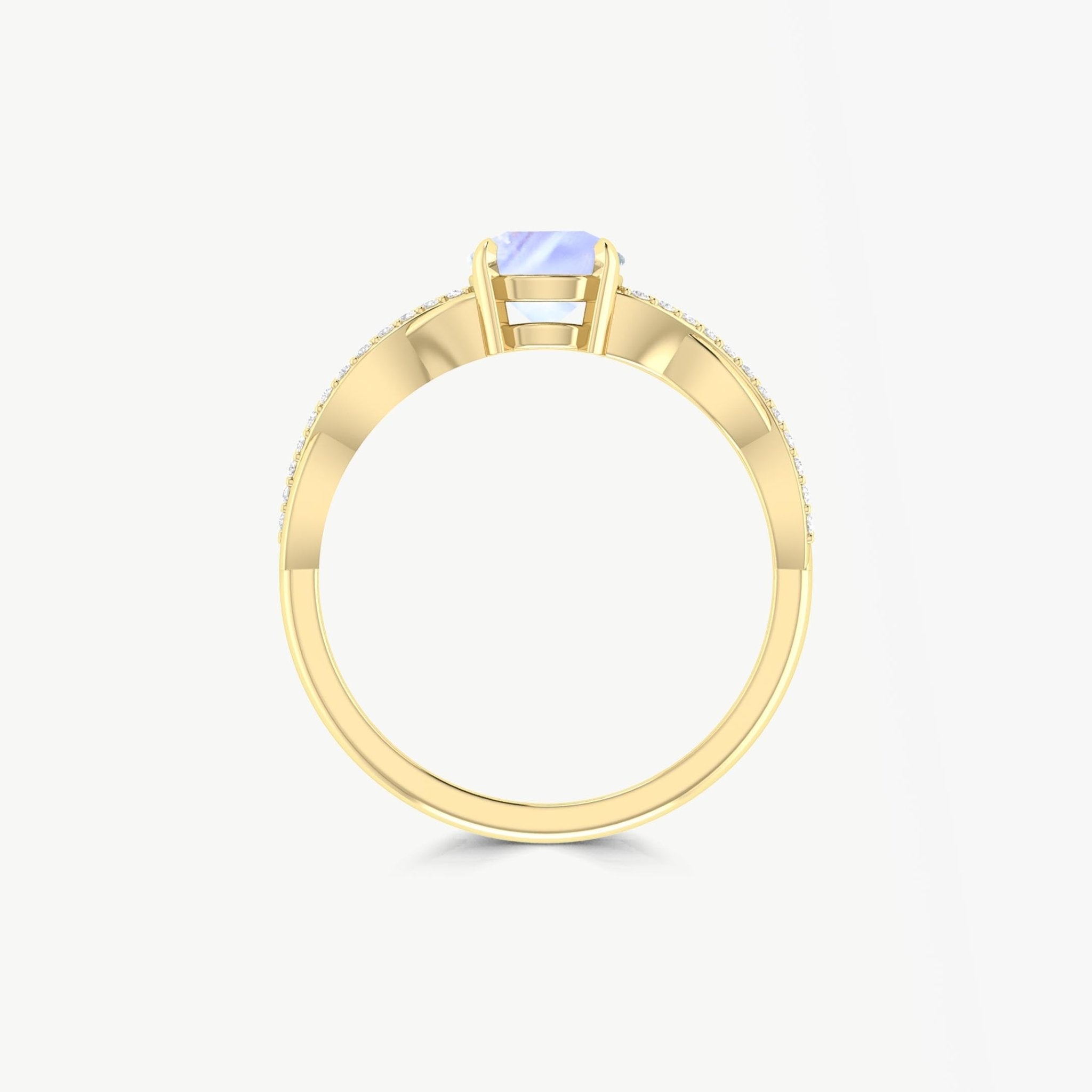 Natural Moonstone Crossover Ring for Womens Birthstone Jewelry - Goodstone Jewels