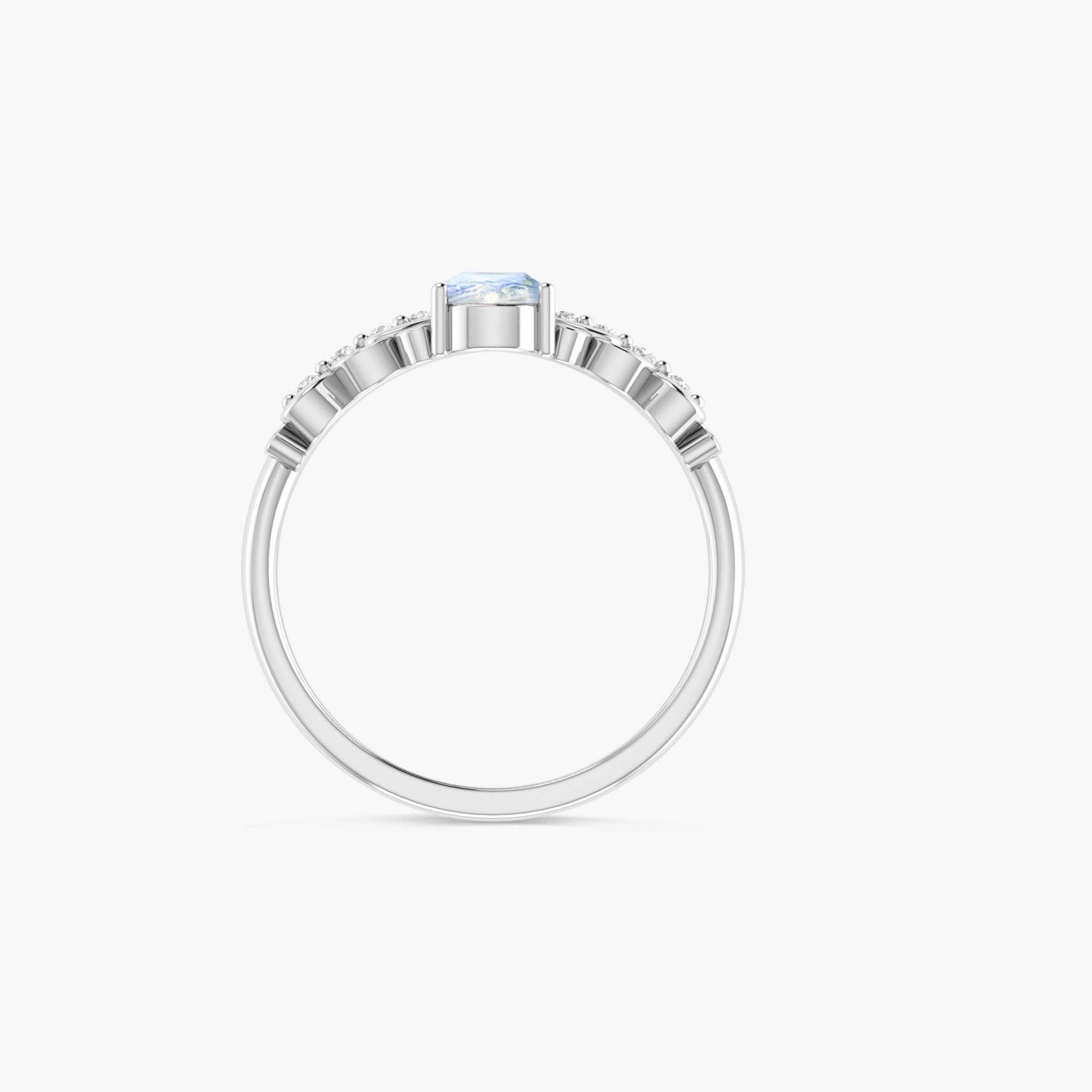 Natural Moonstone Gemstone Crown Style Ring - Goodstone Jewels