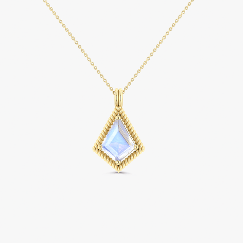 Natural Moonstone Kite Style Chain Pendant Necklace
