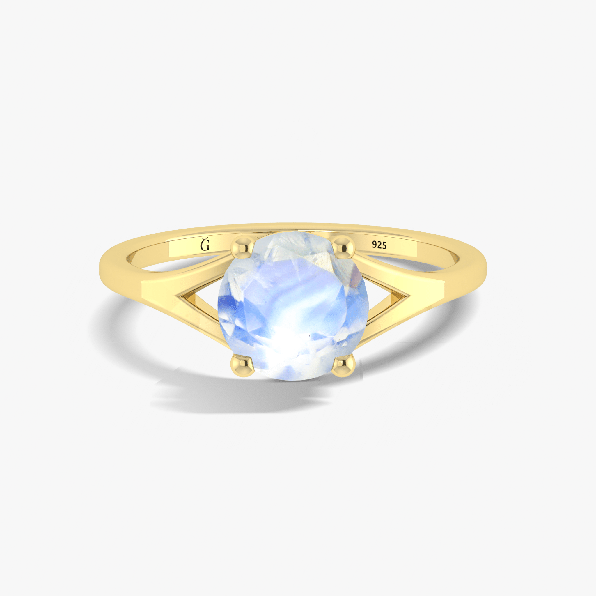 Natural Moonstone Round Faceted Gem Statement Ring - Goodstone Jewels