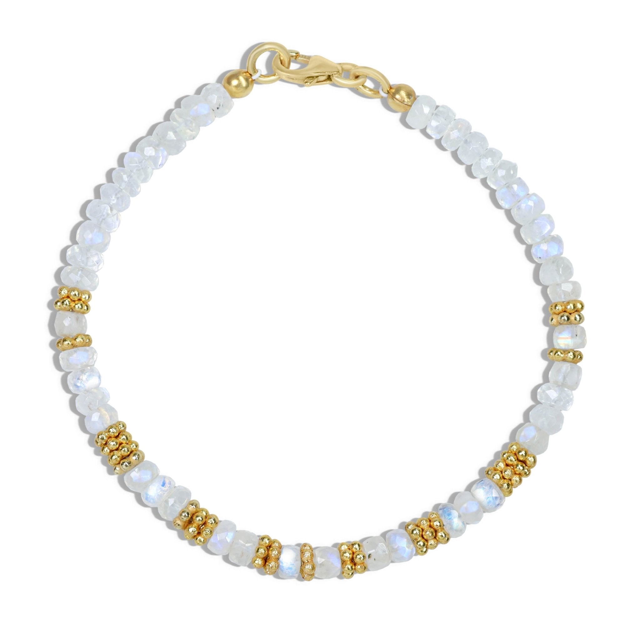 Natural Moonstone Separator Beaded Bracelet - Goodstone Jewels