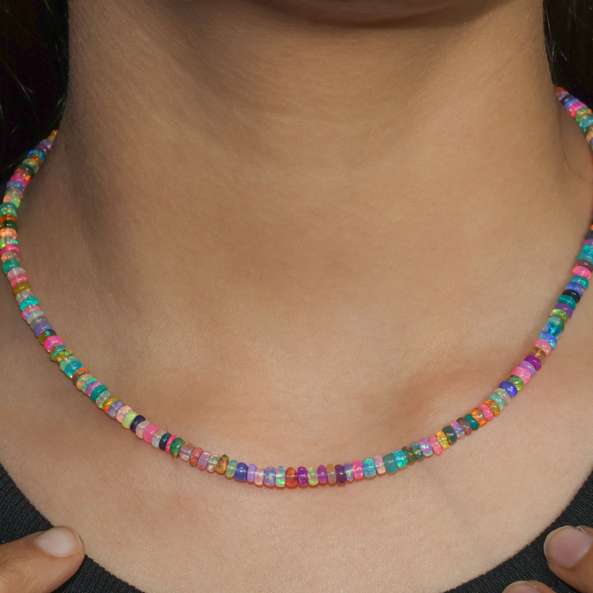 Natural Multi Opal Mix Beaded Necklace for Women - Goodstone Jewels