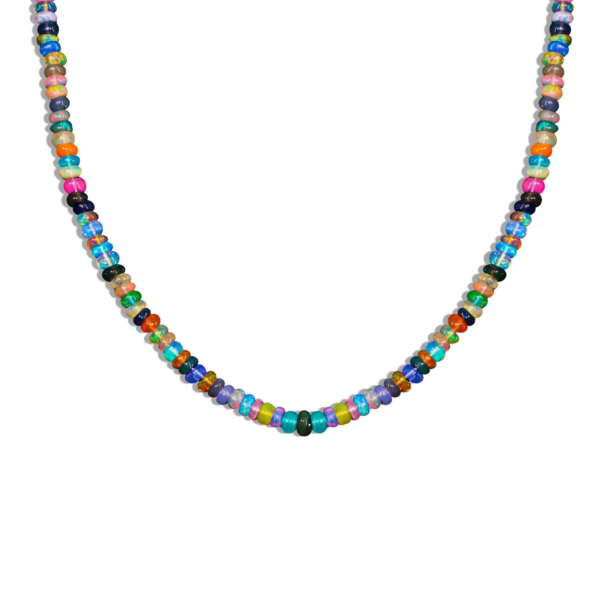 Natural Multi Opal Plain Beaded Necklace - Goodstone Jewels