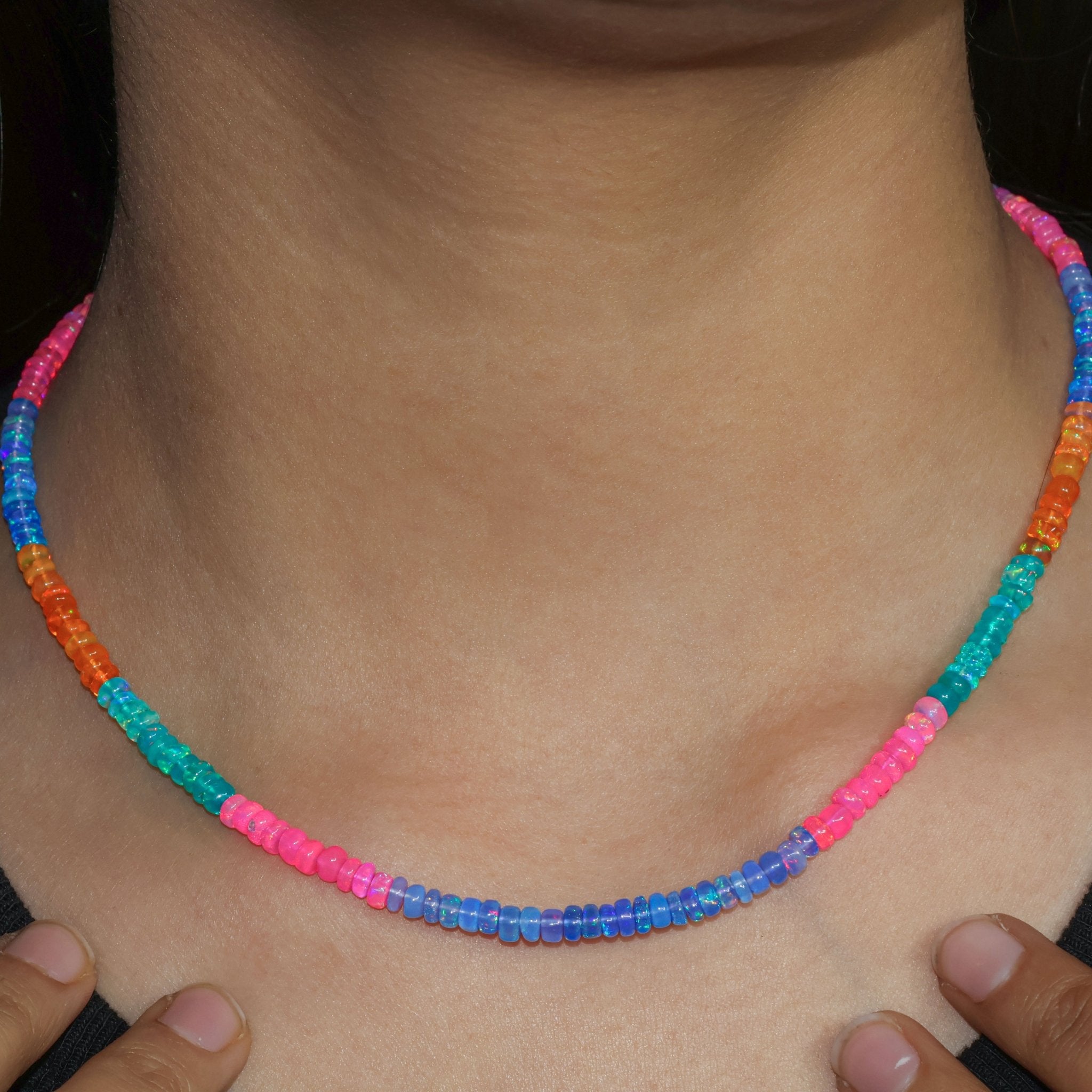 Natural Multicolor Opal Beaded Necklace for Women - Goodstone Jewels
