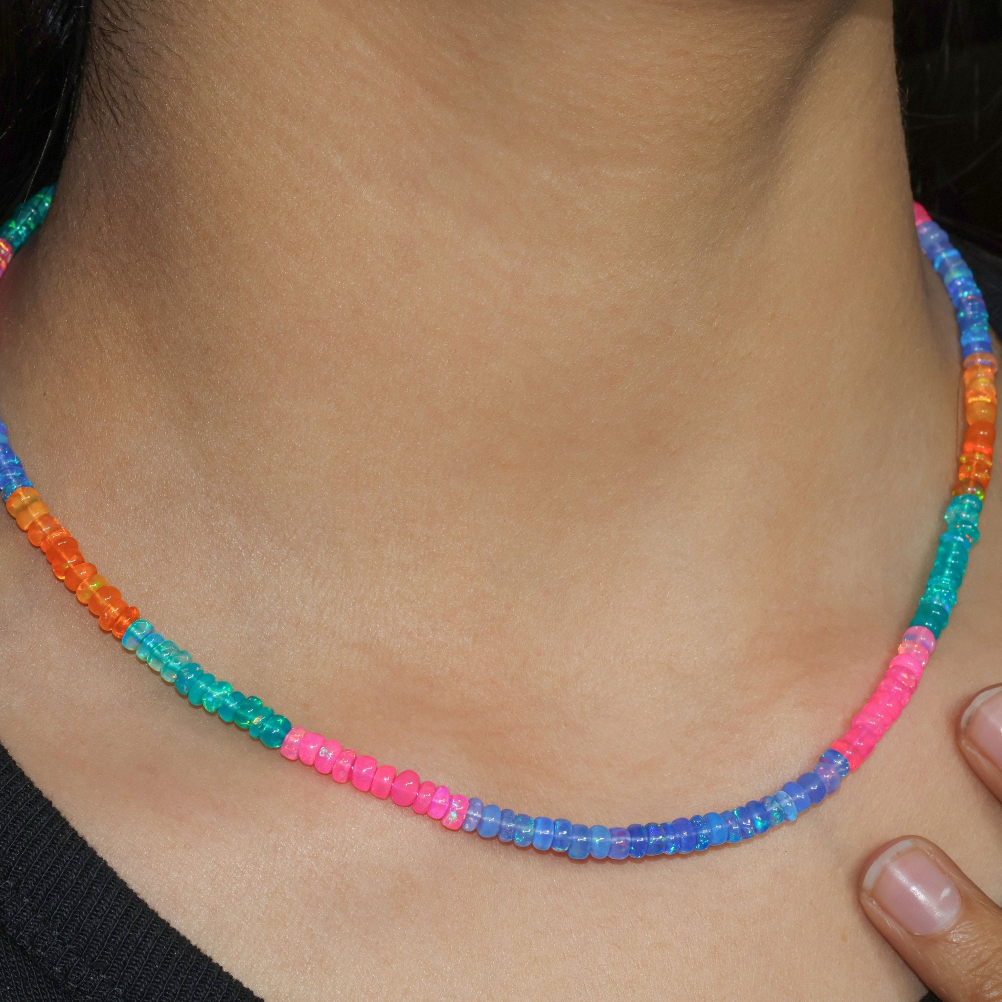 Natural Multicolor Opal Beaded Necklace for Women - Goodstone Jewels