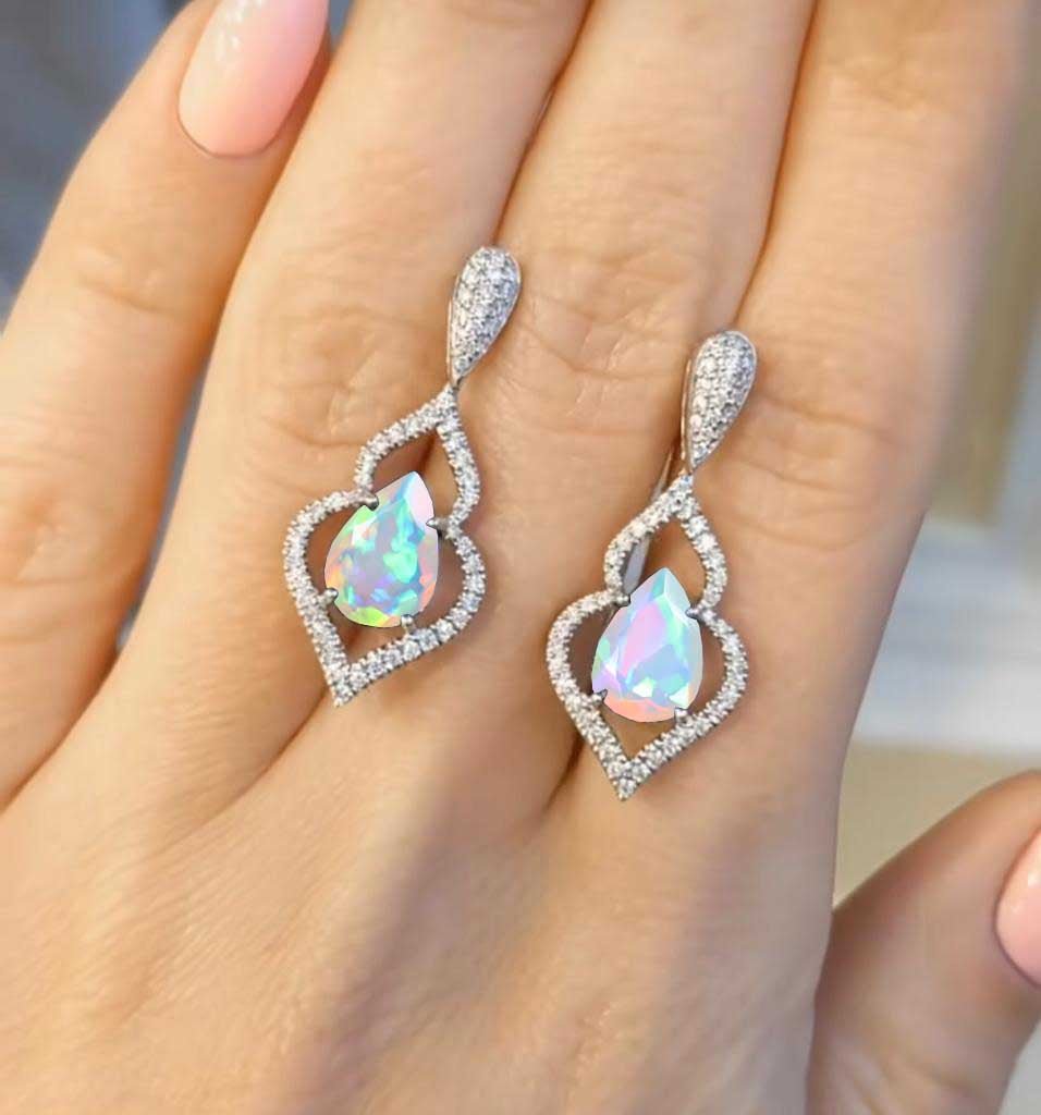 Natural Opal Stylish Stud and Drop Earring - Goodstone Jewels