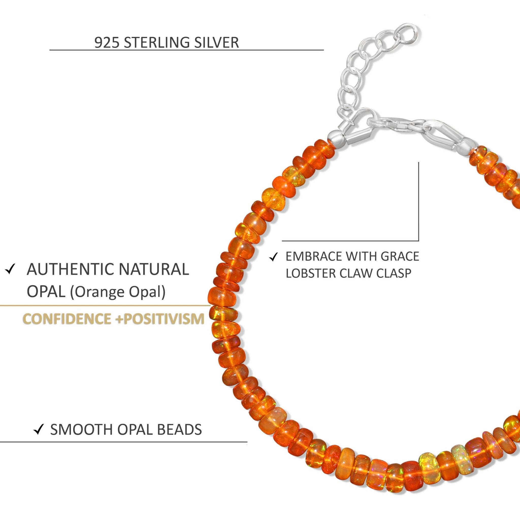 Natural Orange Gold Filled Opal Beaded Bracelet - Goodstone Jewels