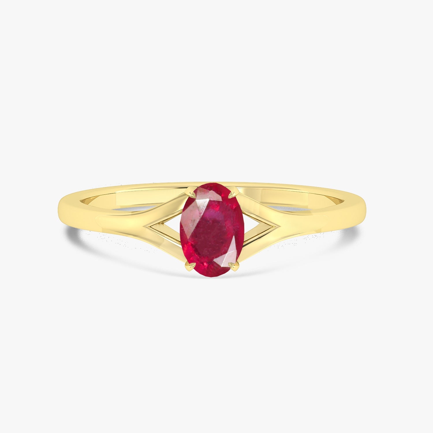 Natural Oval Faceted Red Ruby Ring - Goodstone Jewels