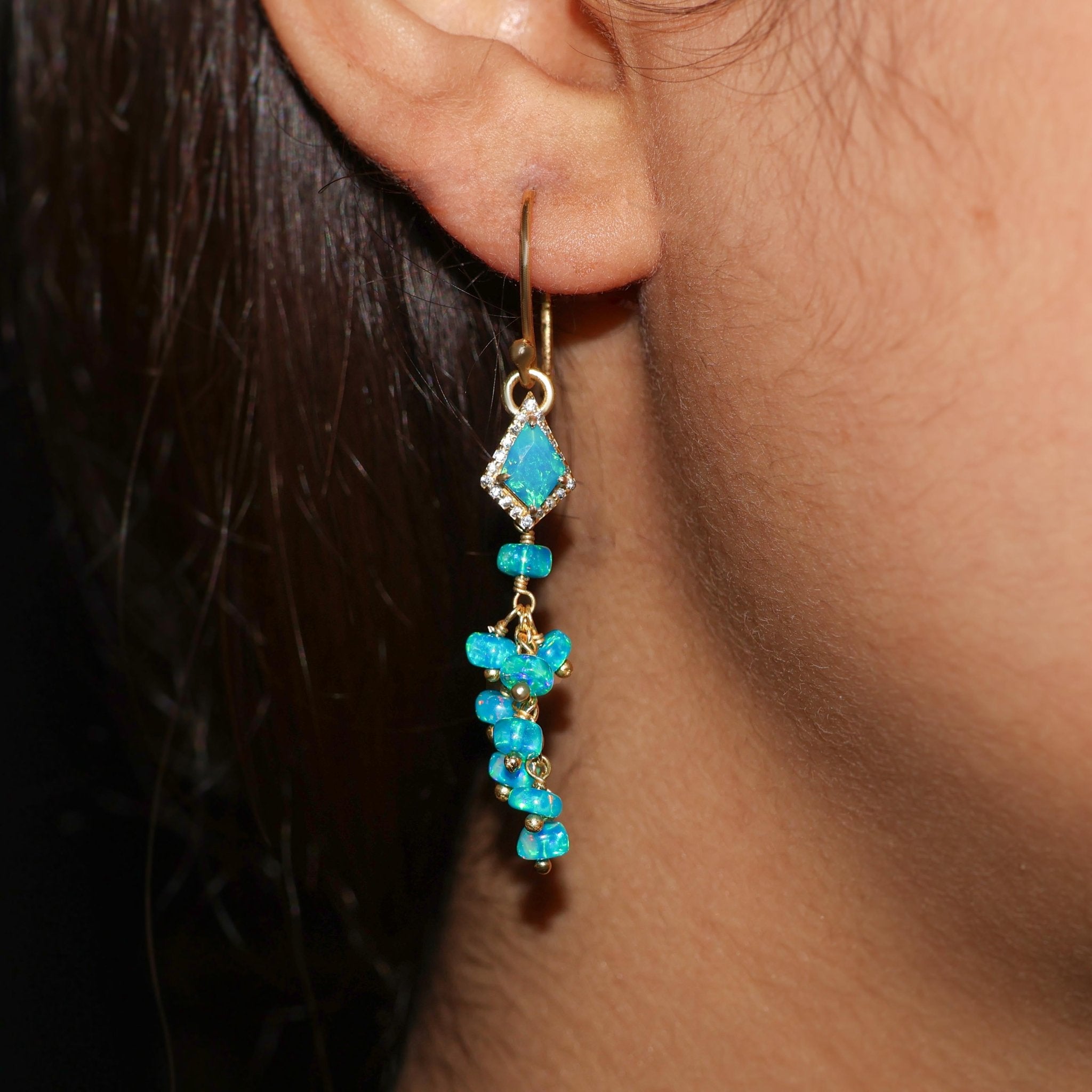 Natural Paraiba Opal Earrings for women - Goodstone Jewels