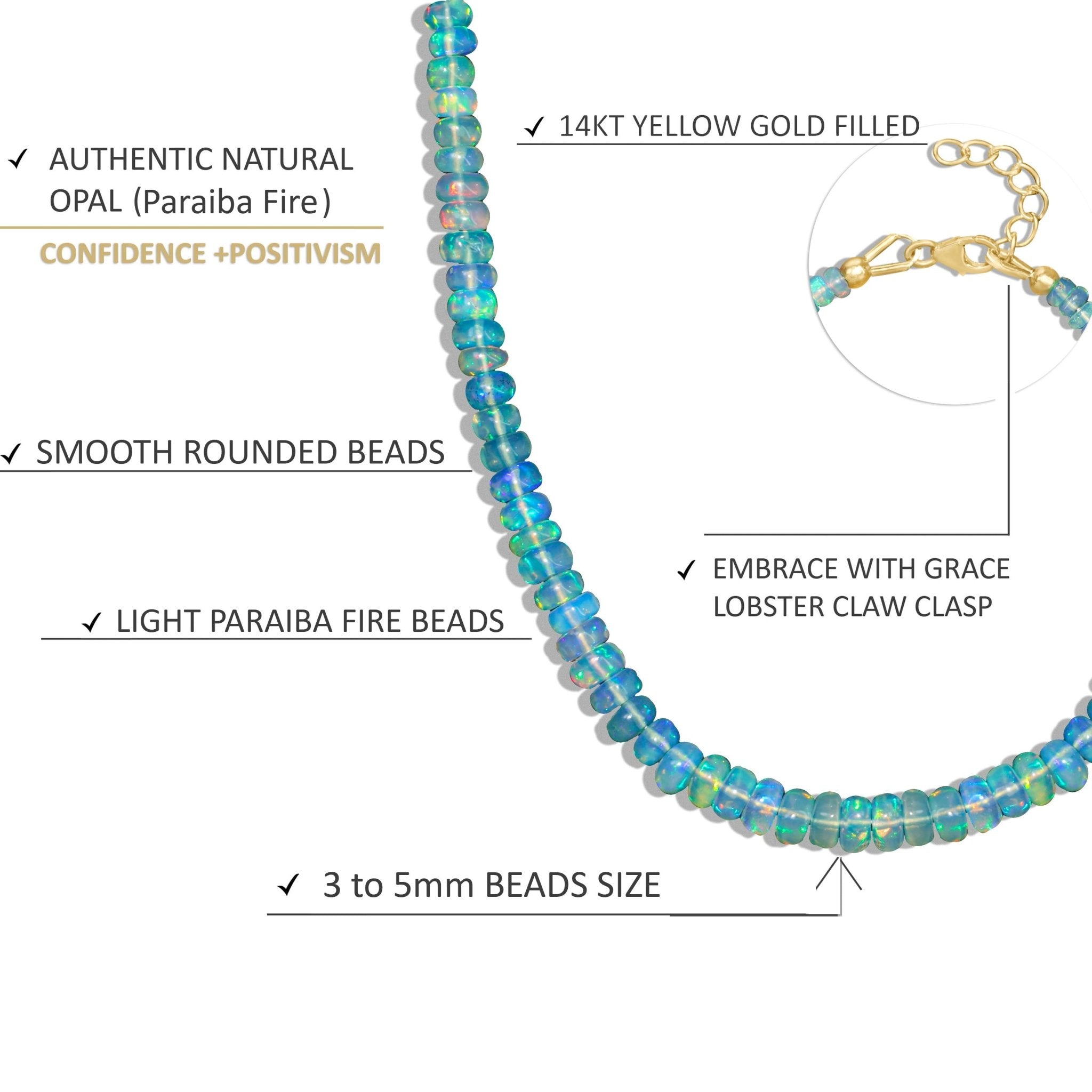 Natural Paraiba Opal Shades Beaded Necklace for Women - Goodstone Jewels
