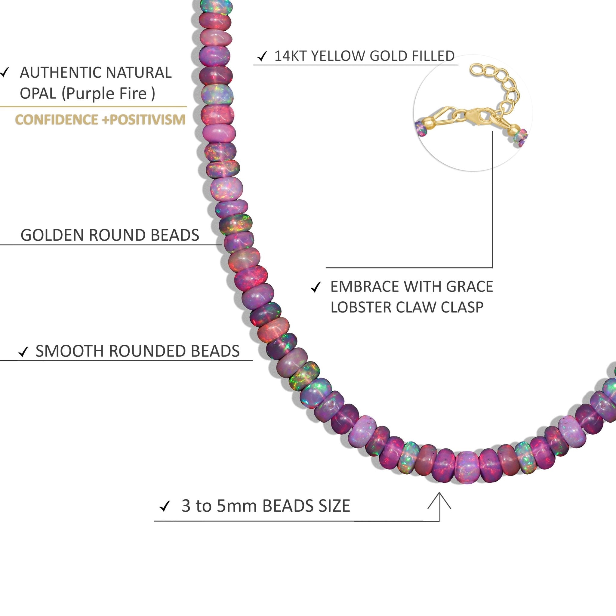 Natural Purple Opal Dark Color Plain Beaded Necklace - Goodstone Jewels