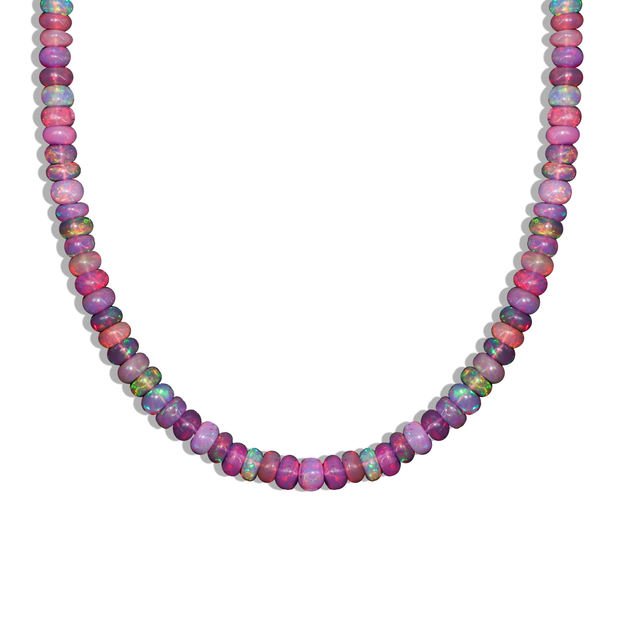 Natural Purple Opal Dark Color Plain Beaded Necklace - Goodstone Jewels