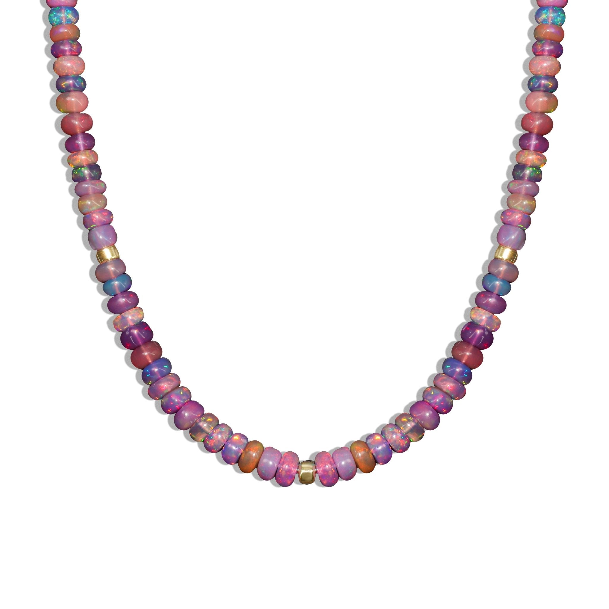 Natural Purple Opal Plain Beaded Necklace for Women - Goodstone Jewels