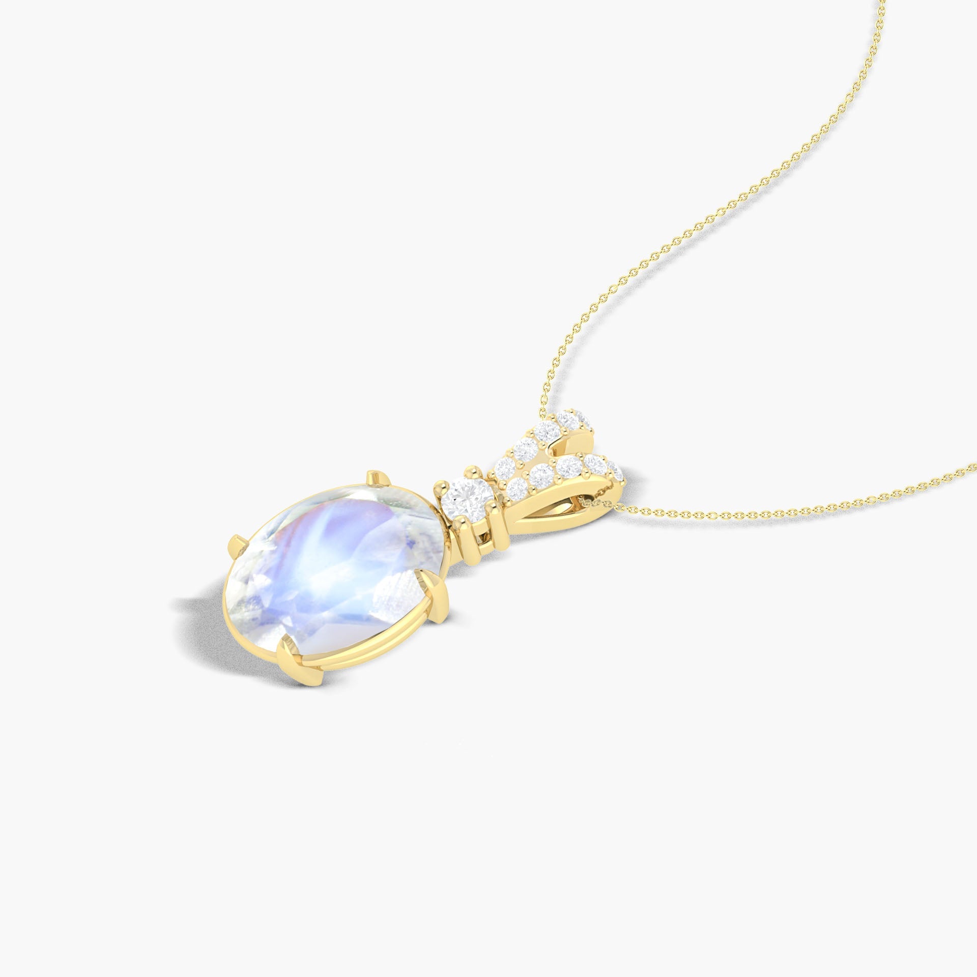 Natural Rainbow Moonstone Pendant Necklace - Goodstone Jewels