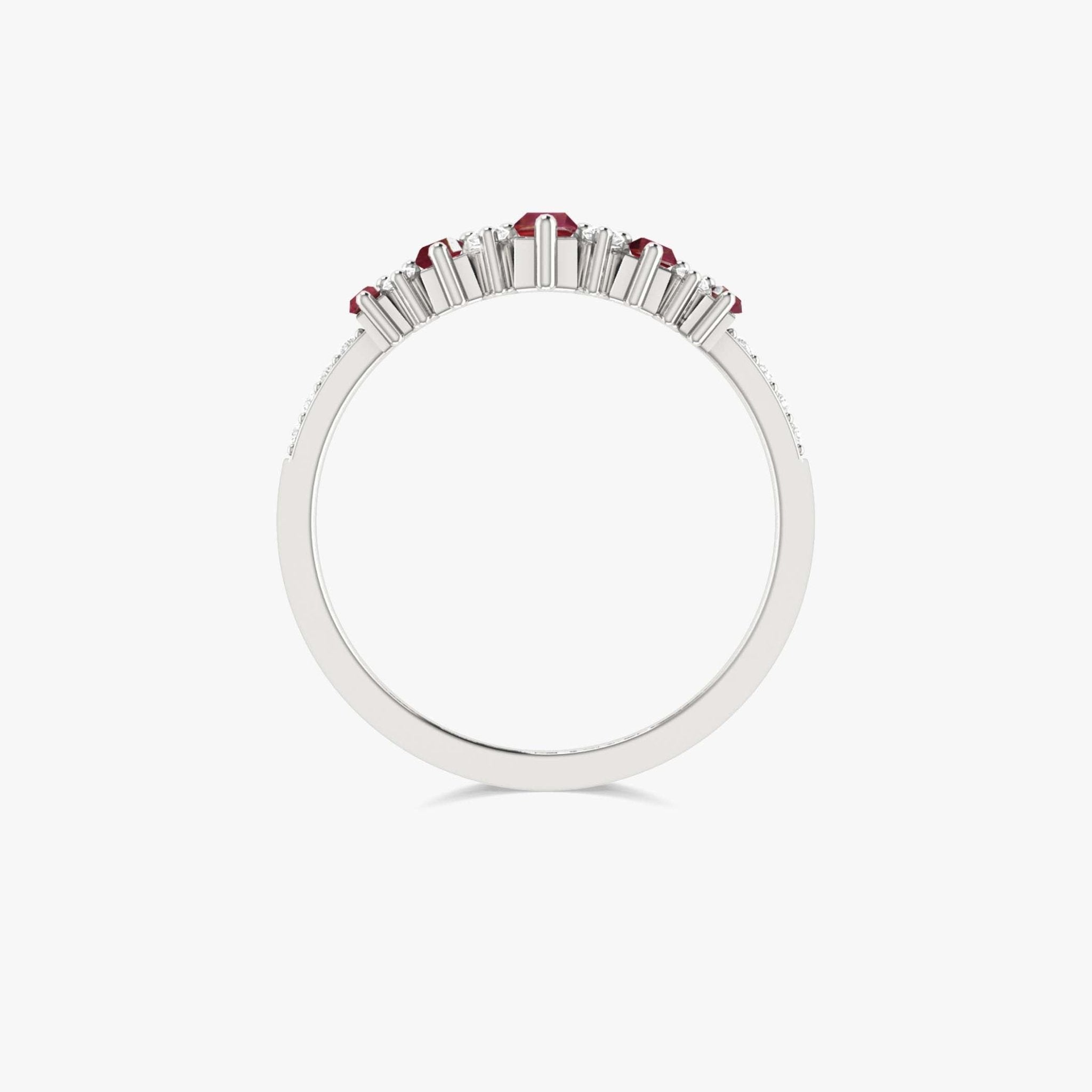 Natural Red Baguette Ruby Gemstone Ring - Goodstone Jewels