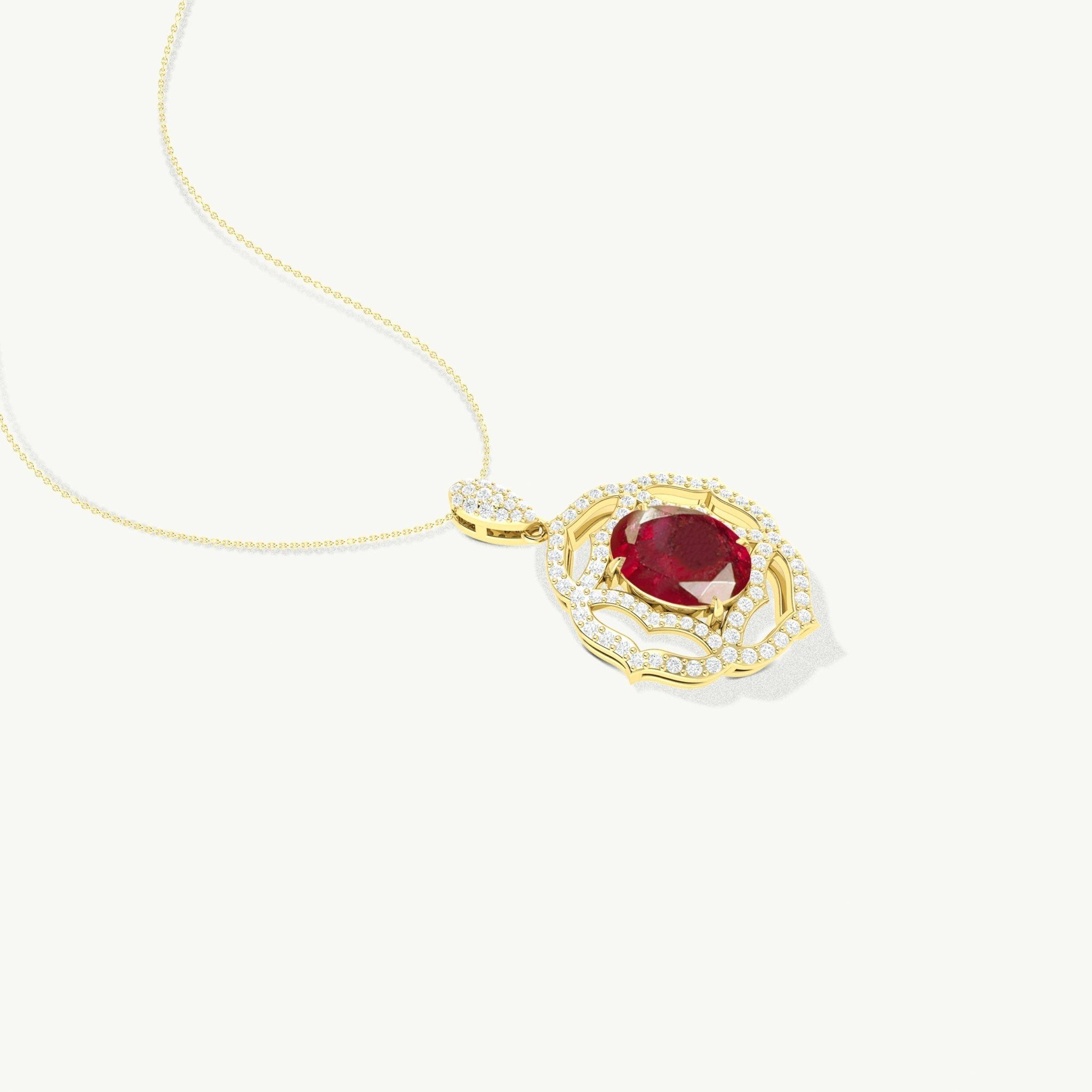 Natural Red Ruby Gemstone Charm Pendant Necklace - Goodstone Jewels