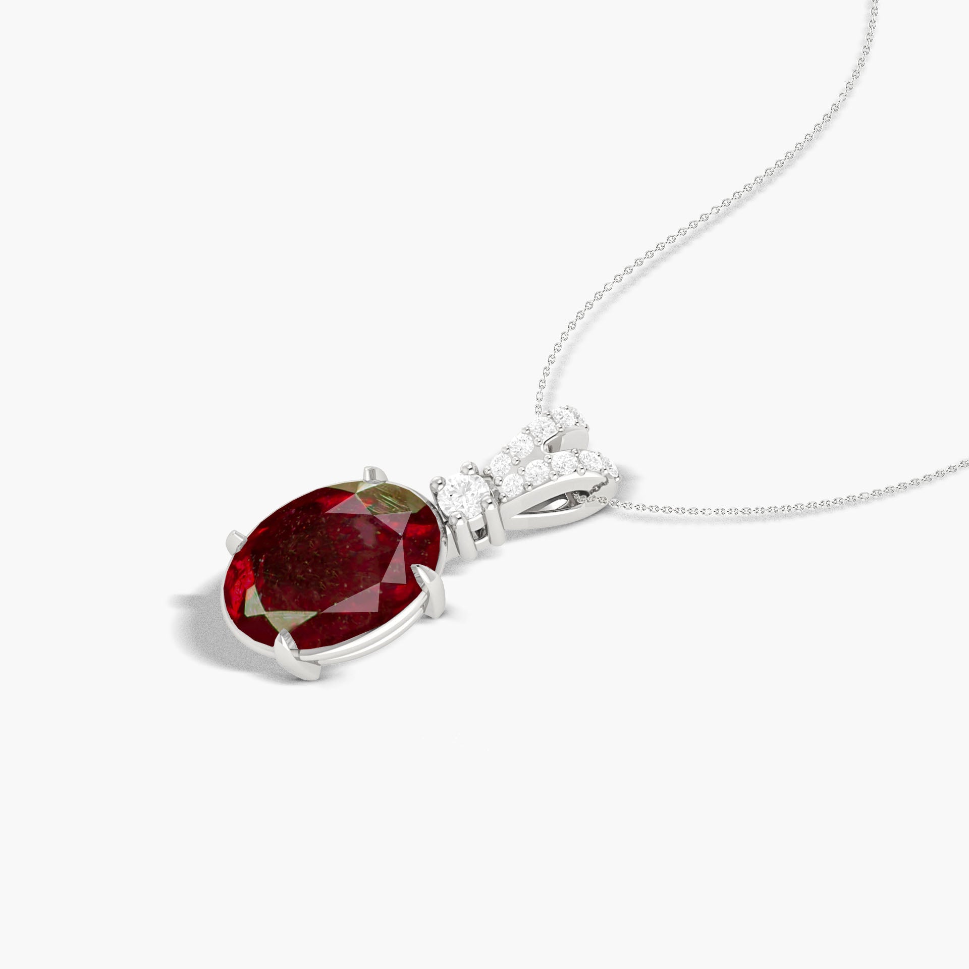 Natural Red Ruby Gemstone Pendant Necklace - Goodstone Jewels