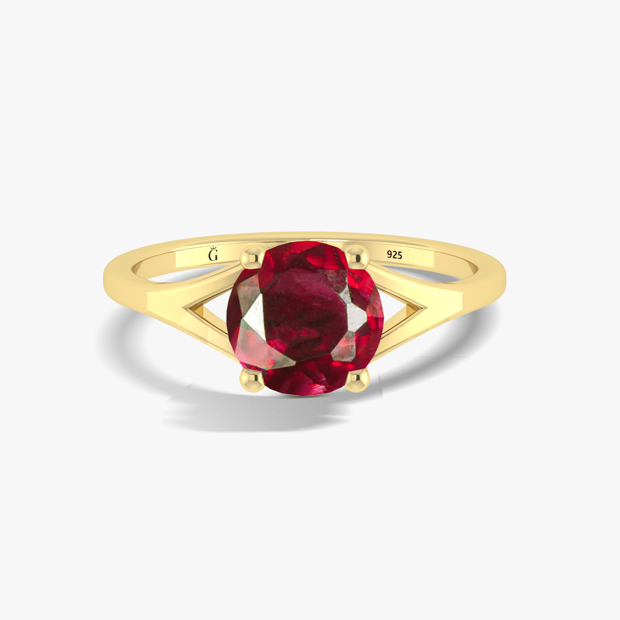 Natural Ruby 2 Carat Round Shape Solitaire Wedding Ring - Goodstone Jewels