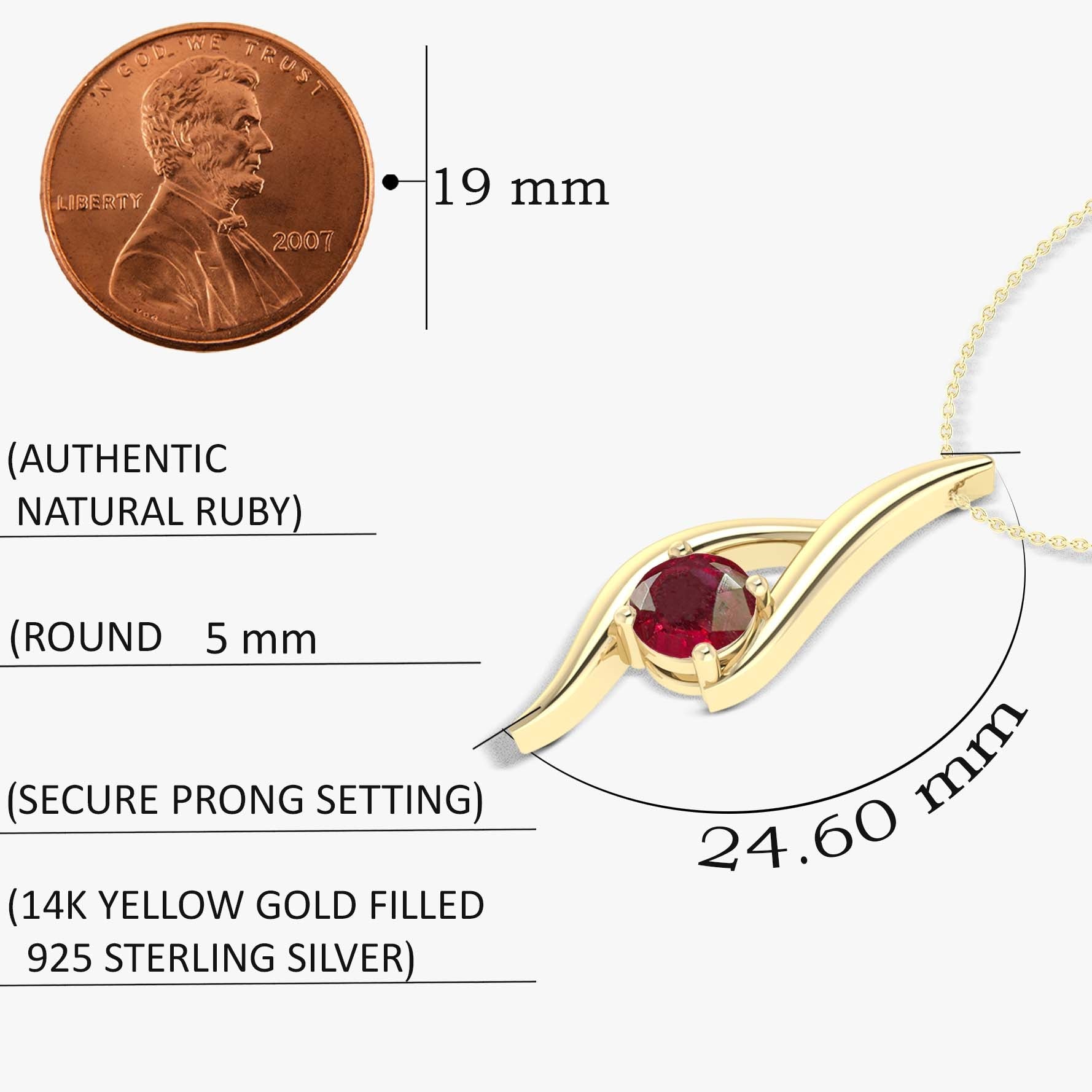 Natural Ruby Bypass Pendant Chain Necklace - Goodstone Jewels