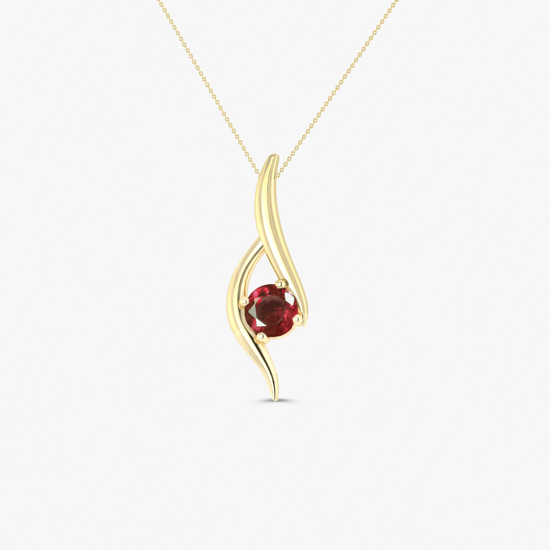 Natural Ruby Bypass Pendant Chain Necklace - Goodstone Jewels