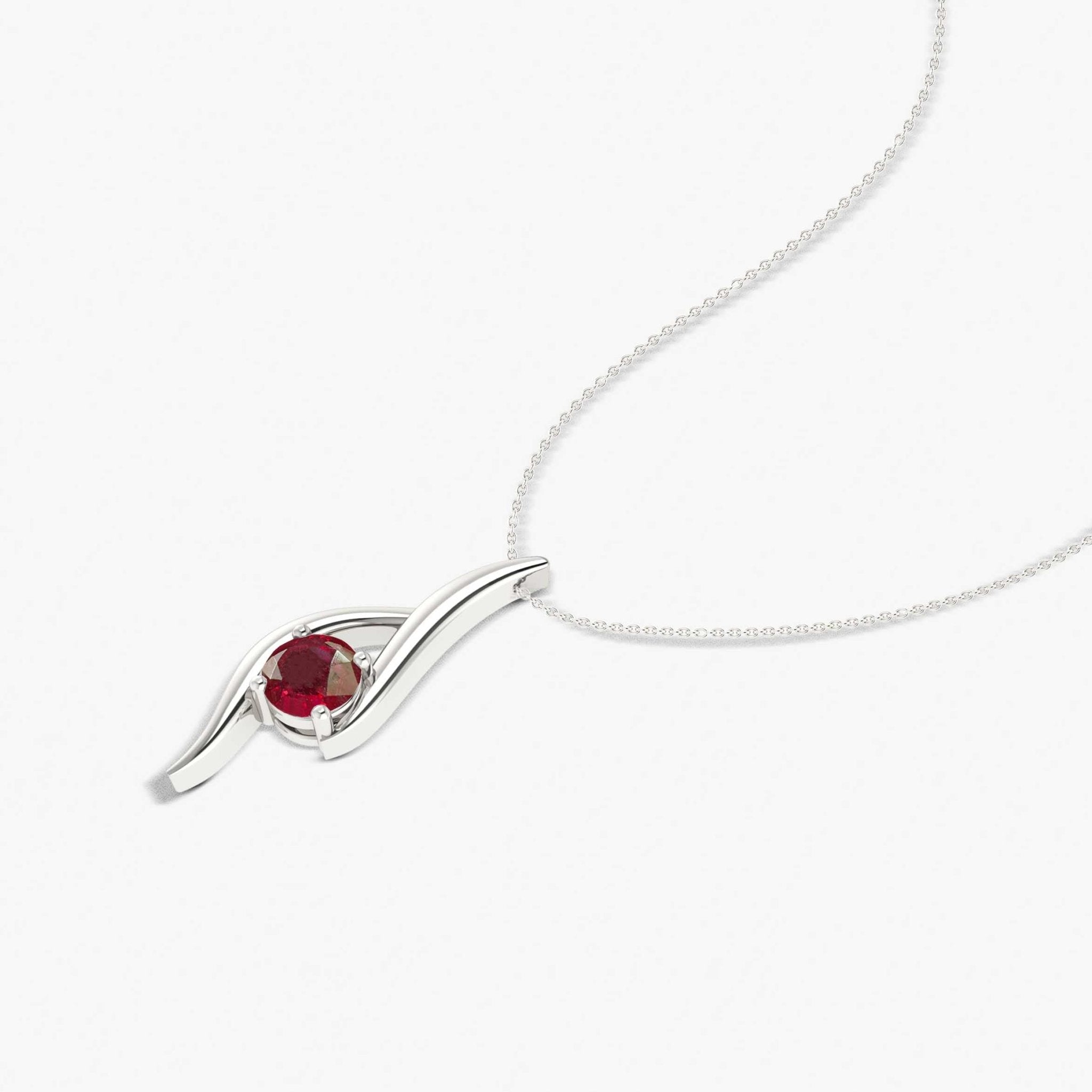 Natural Ruby Bypass Pendant Chain Necklace - Goodstone Jewels