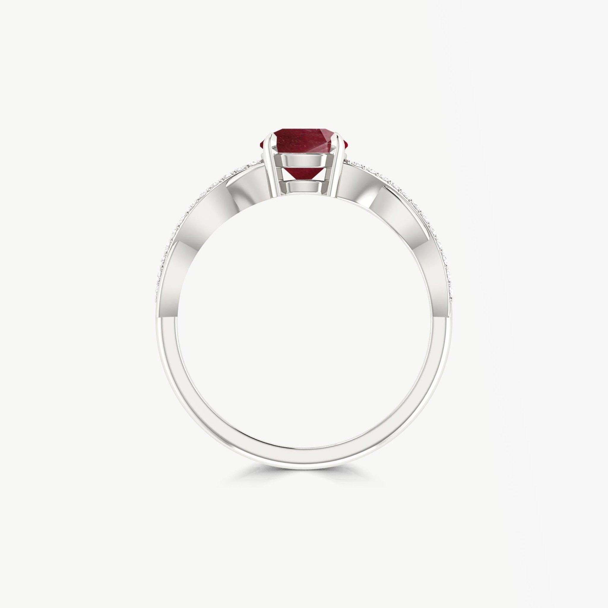 Natural Ruby Crossover Ring for Womens Birthstone Jewelry - Goodstone Jewels