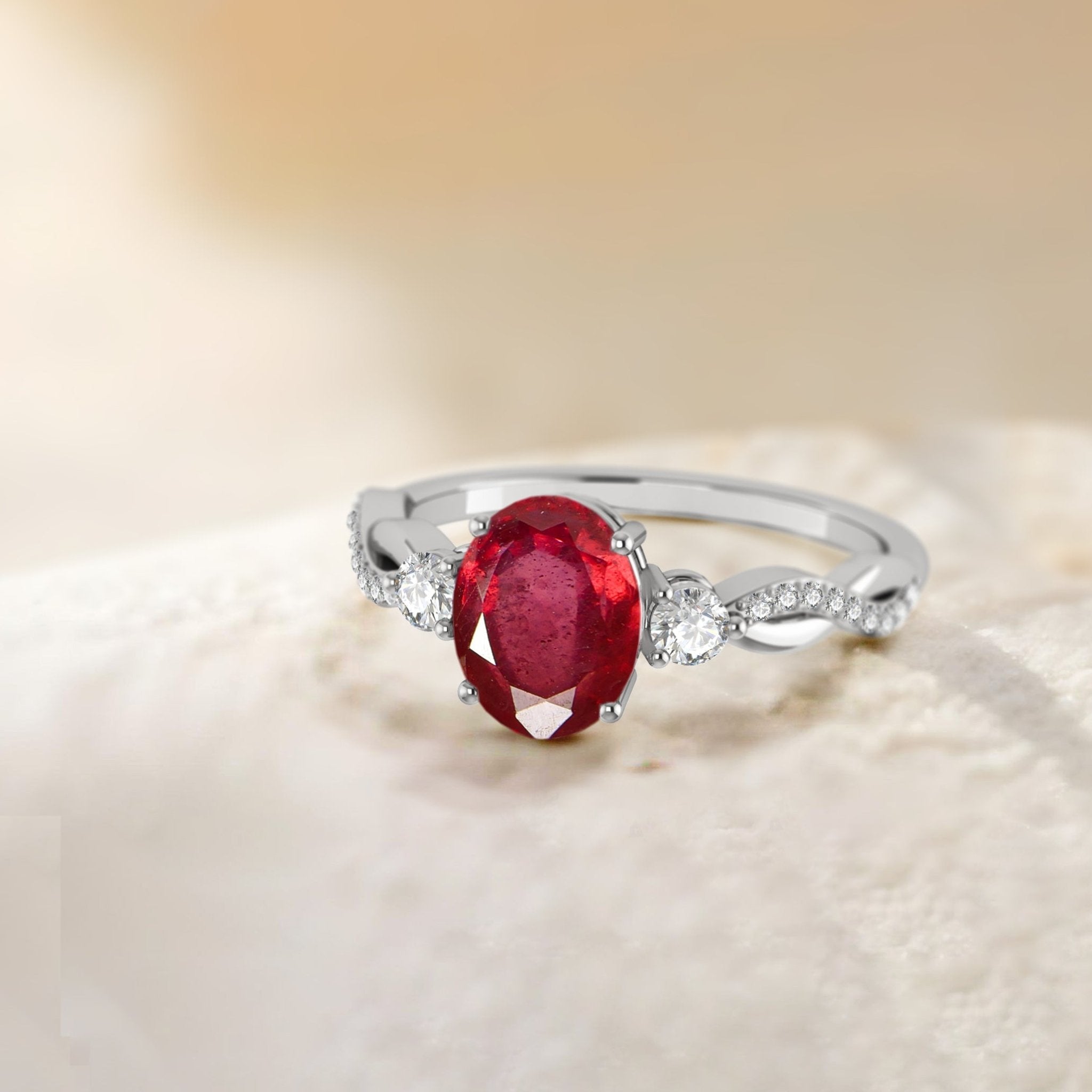 Natural Ruby Engagement Solitaire Ring - Goodstone Jewels