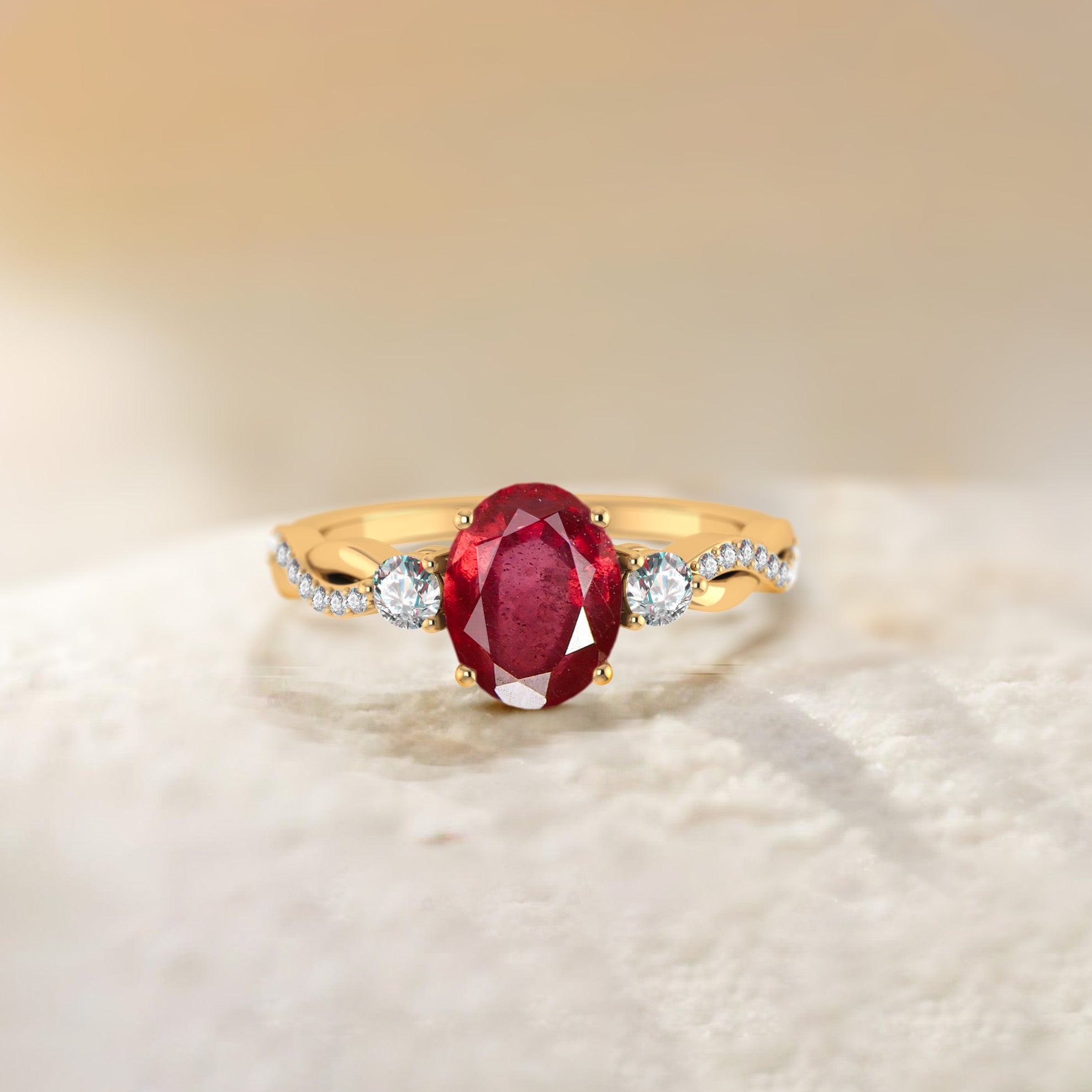 Natural Ruby Engagement Solitaire Ring - Goodstone Jewels