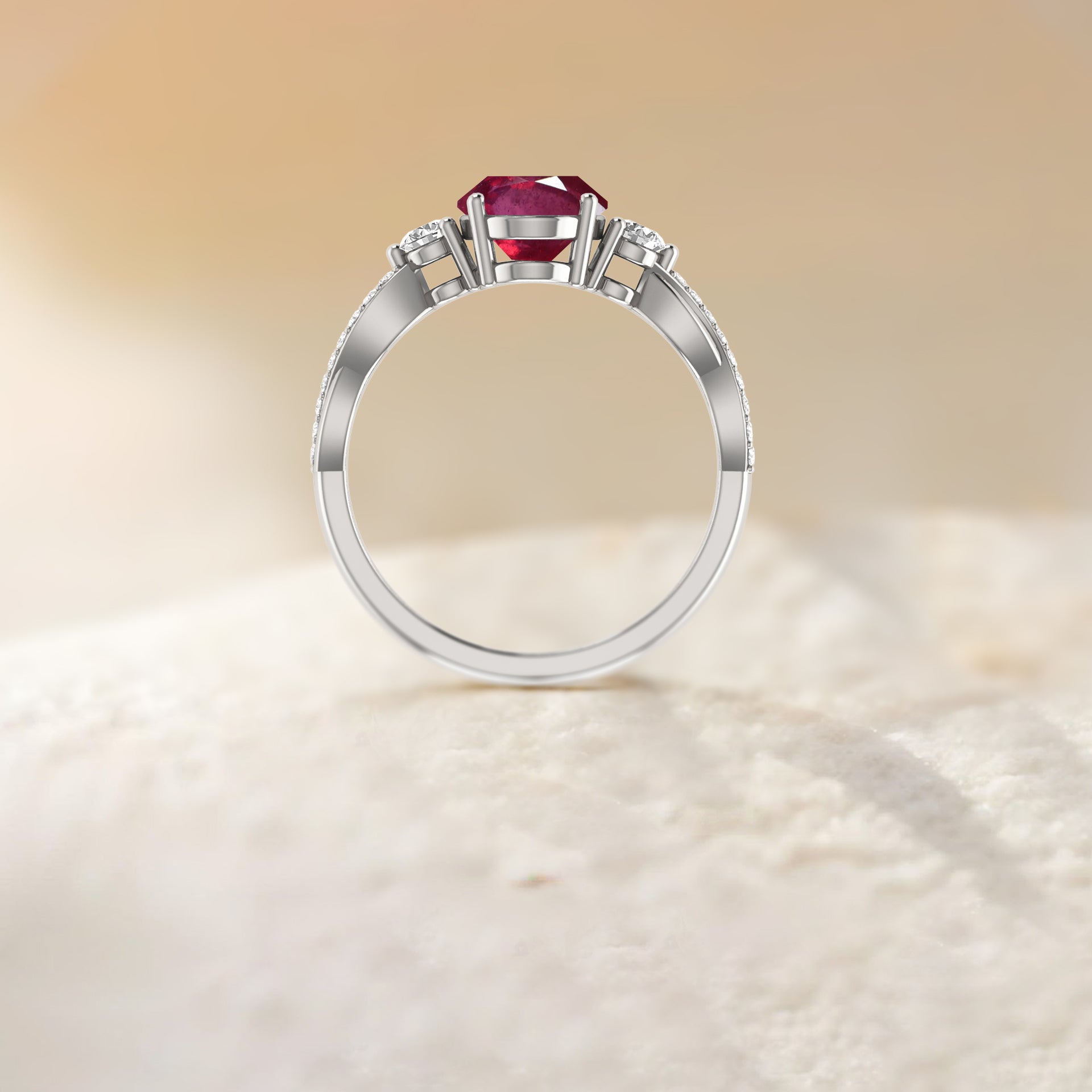 Natural Ruby Engagement Solitaire Ring - Goodstone Jewels